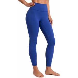 CRZ YOGA SculptAir No Front Seam Yoga Leggings 25″ – High Waisted Womens Pants Workout Pilates Athletic V Back Buttery Soft(Waves Blue)