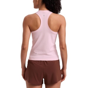 CRZ YOGA Seamless Workout Tank Tops for Women – Athletic Running Gym Sleeveless Shirts Crewneck Racerback Breathable(Strawberry Pink)
