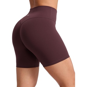 CRZ YOGA Secretsculpt Butterlift Biker Shorts 6″- No Front Seam High Waist Womens Workout Gym Booty Scrunch Butt(Ripe Plum)