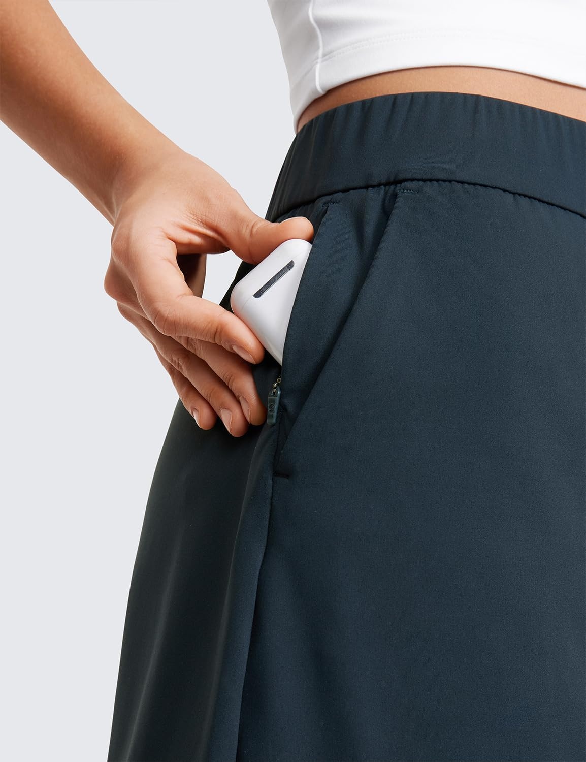 image:imageCRZ YOGA 4Way Stretch A Line Skirts for Women High Waitsted Mini Lined Tennis Work Drawstring Skort with PocketsTrue Navy