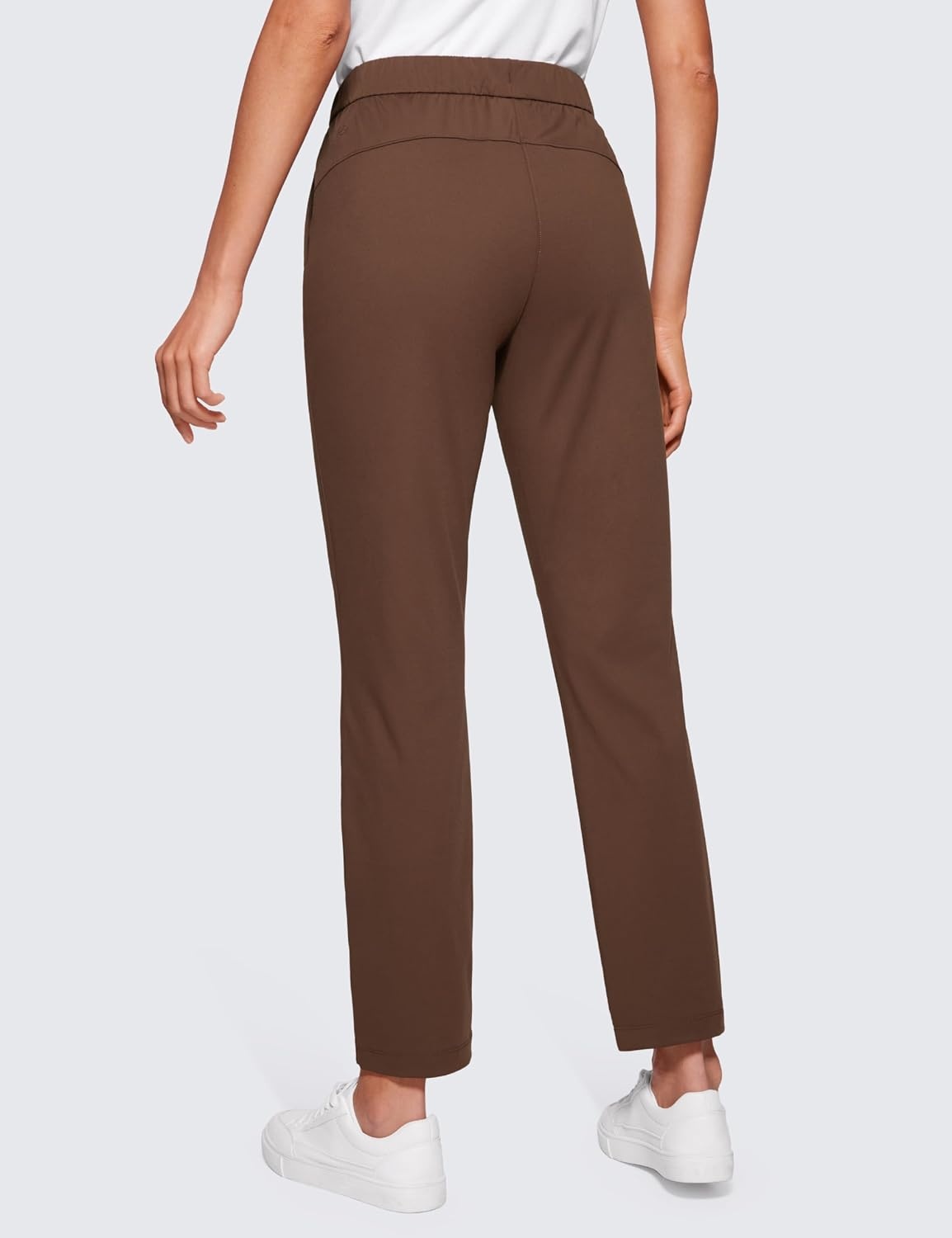 image:imageCRZ YOGA 4Way Stretch Ankle Golf Pants for Women 27 Casual Dress Work 78 Sweatpants with PocketsCoffee Brown