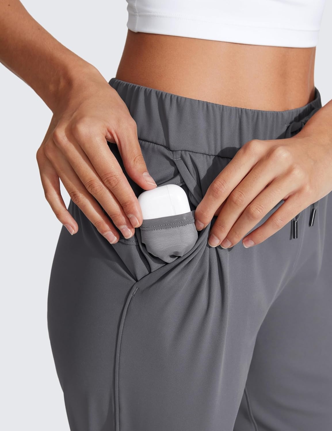 image:imageCRZ YOGA 4Way Stretch Ankle Golf Pants for Women 27 Casual Dress Work 78 Sweatpants with PocketsDark Carbon