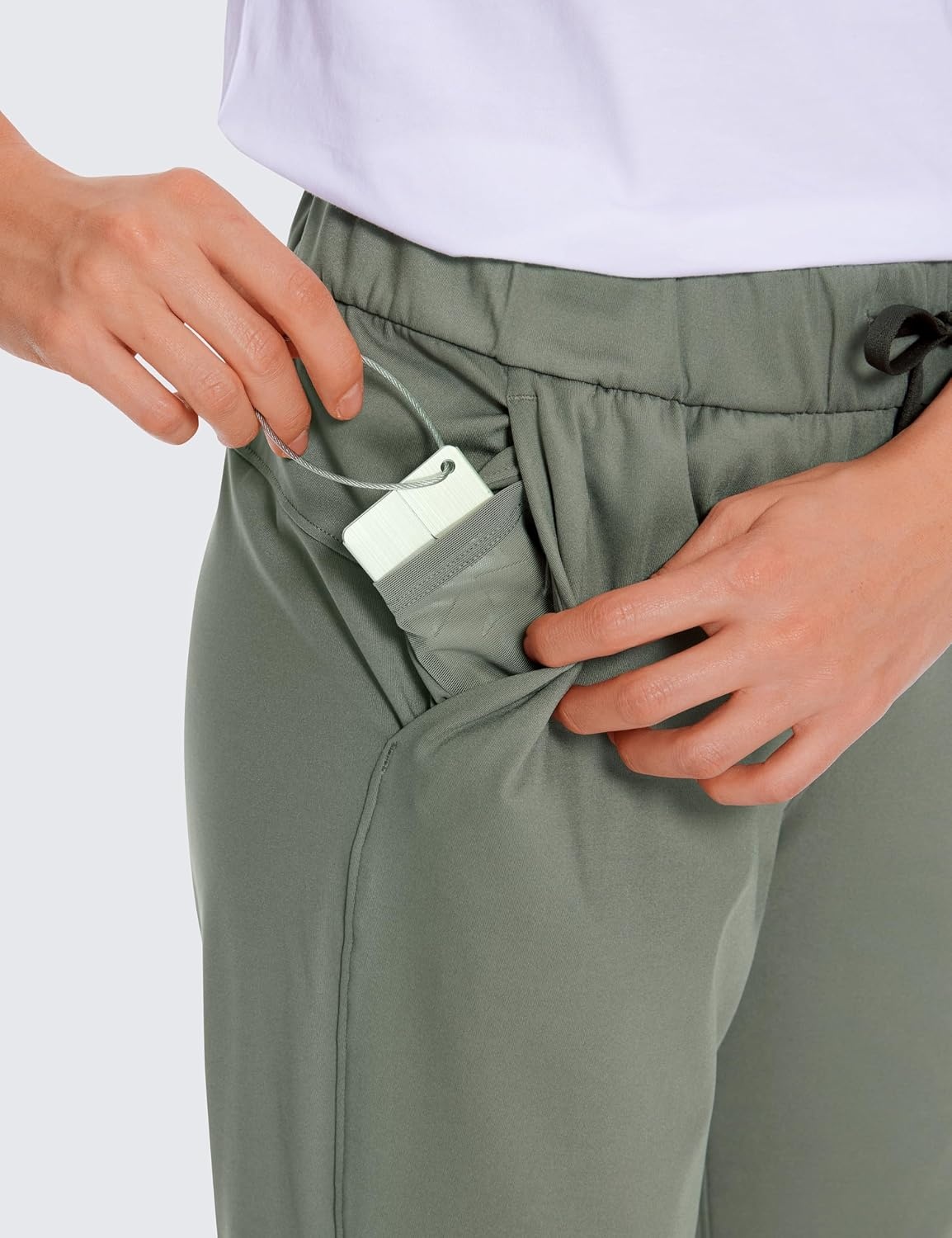 image:imageCRZ YOGA 4Way Stretch Ankle Golf Pants for Women 27 Casual Dress Work 78 Sweatpants with PocketsGrey Sage