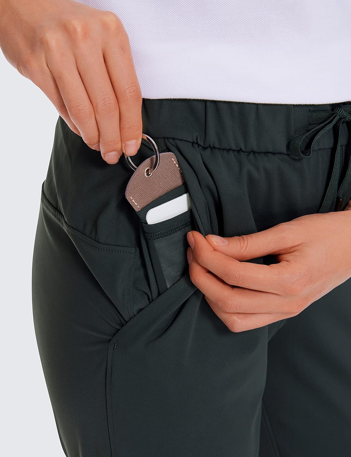 image:imageCRZ YOGA 4Way Stretch Ankle Golf Pants for Women 27 Casual Dress Work 78 Sweatpants with PocketsMelanite