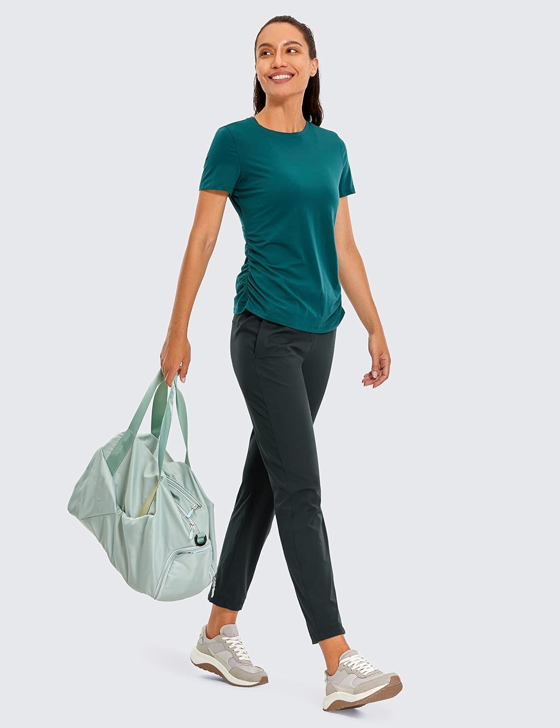 image:imageCRZ YOGA 4Way Stretch Ankle Golf Pants for Women 27 Casual Dress Work 78 Sweatpants with PocketsMelanite