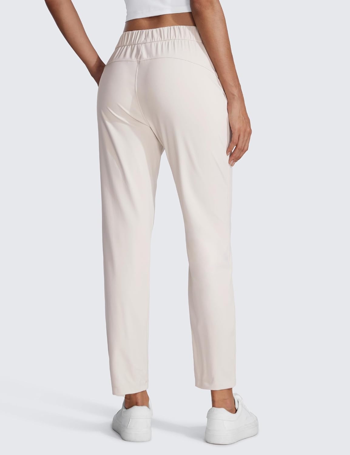 image:imageCRZ YOGA 4Way Stretch Ankle Golf Pants for Women 27 Casual Dress Work 78 Sweatpants with PocketsMilky White Bone