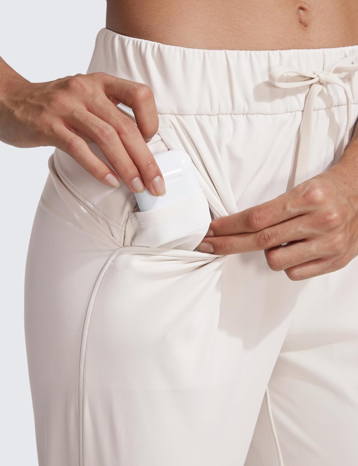 image:imageCRZ YOGA 4Way Stretch Ankle Golf Pants for Women 27 Casual Dress Work 78 Sweatpants with PocketsMilky White Bone