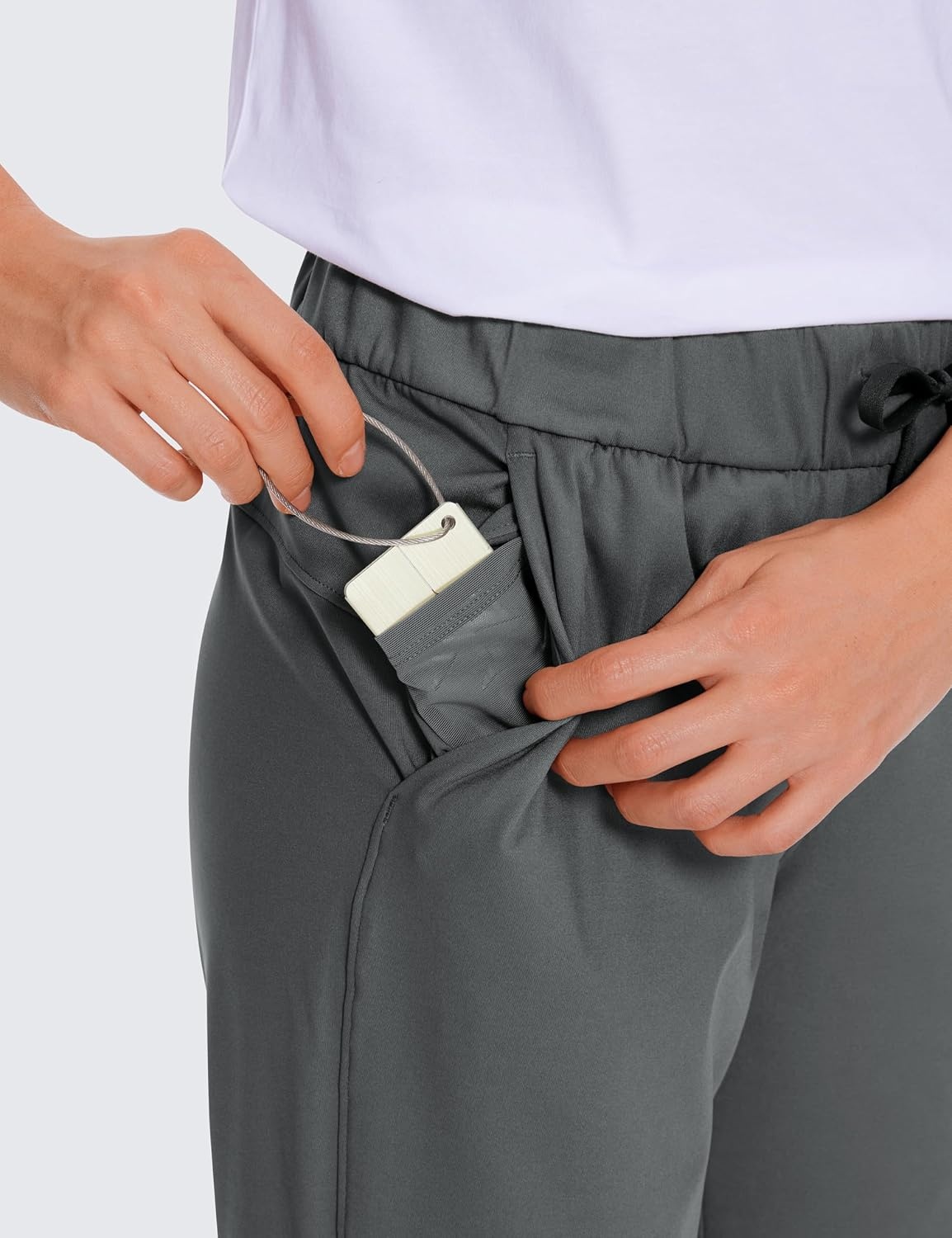 image:imageCRZ YOGA 4Way Stretch Ankle Golf Pants for Women 27 Casual Dress Work 78 Sweatpants with PocketsMysterious Grey