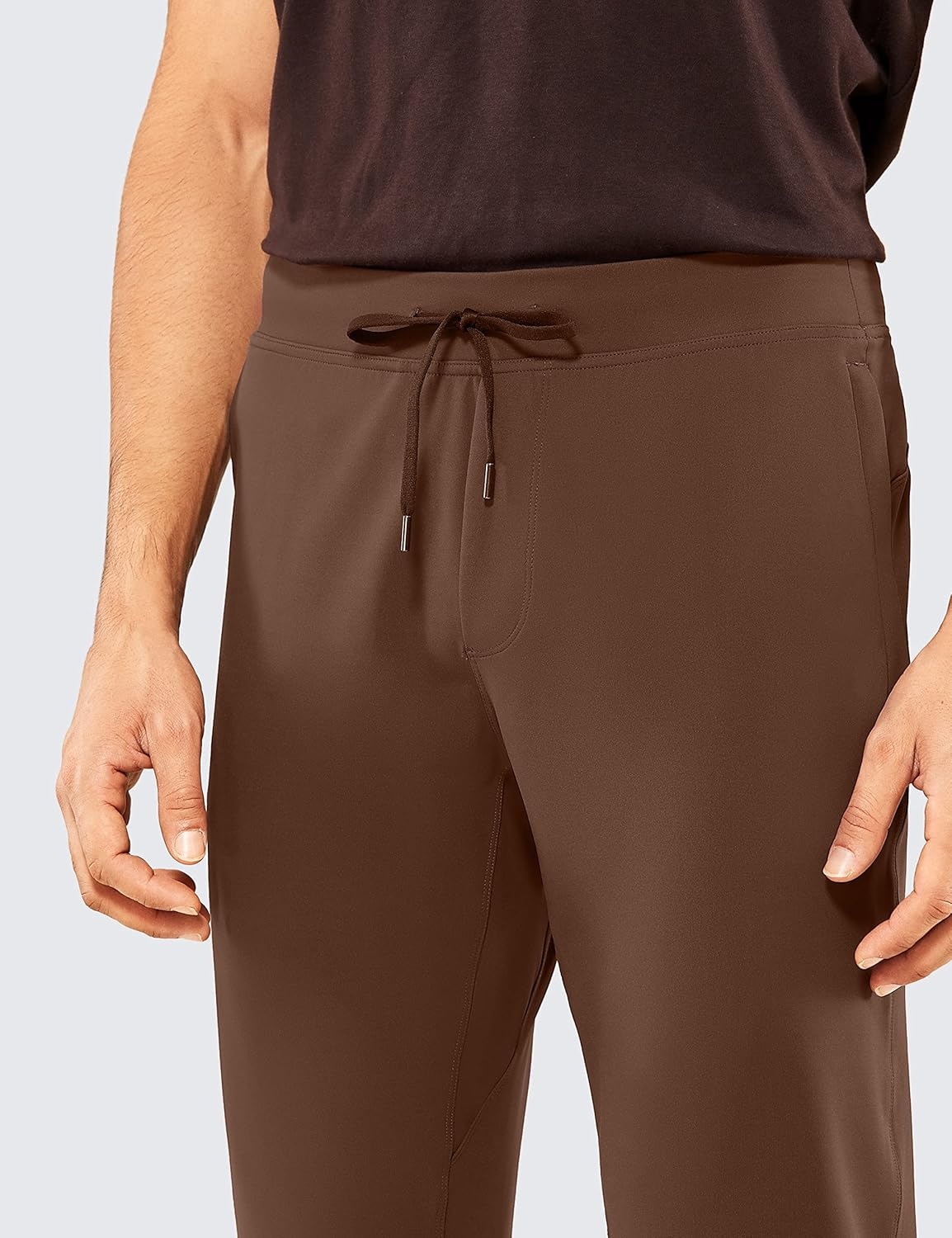 image:imageCRZ YOGA 4Way Stretch Athletic Joggers for Men 3032 Track Golf Gym Workout Hiking Pants with PocketsDark Brown
