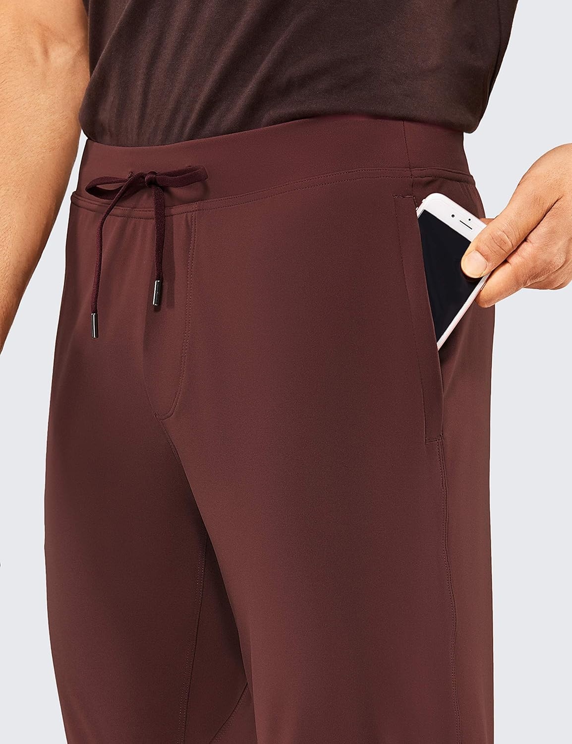 image:imageCRZ YOGA 4Way Stretch Athletic Joggers for Men 3032 Track Golf Gym Workout Hiking Pants with PocketsDark Red