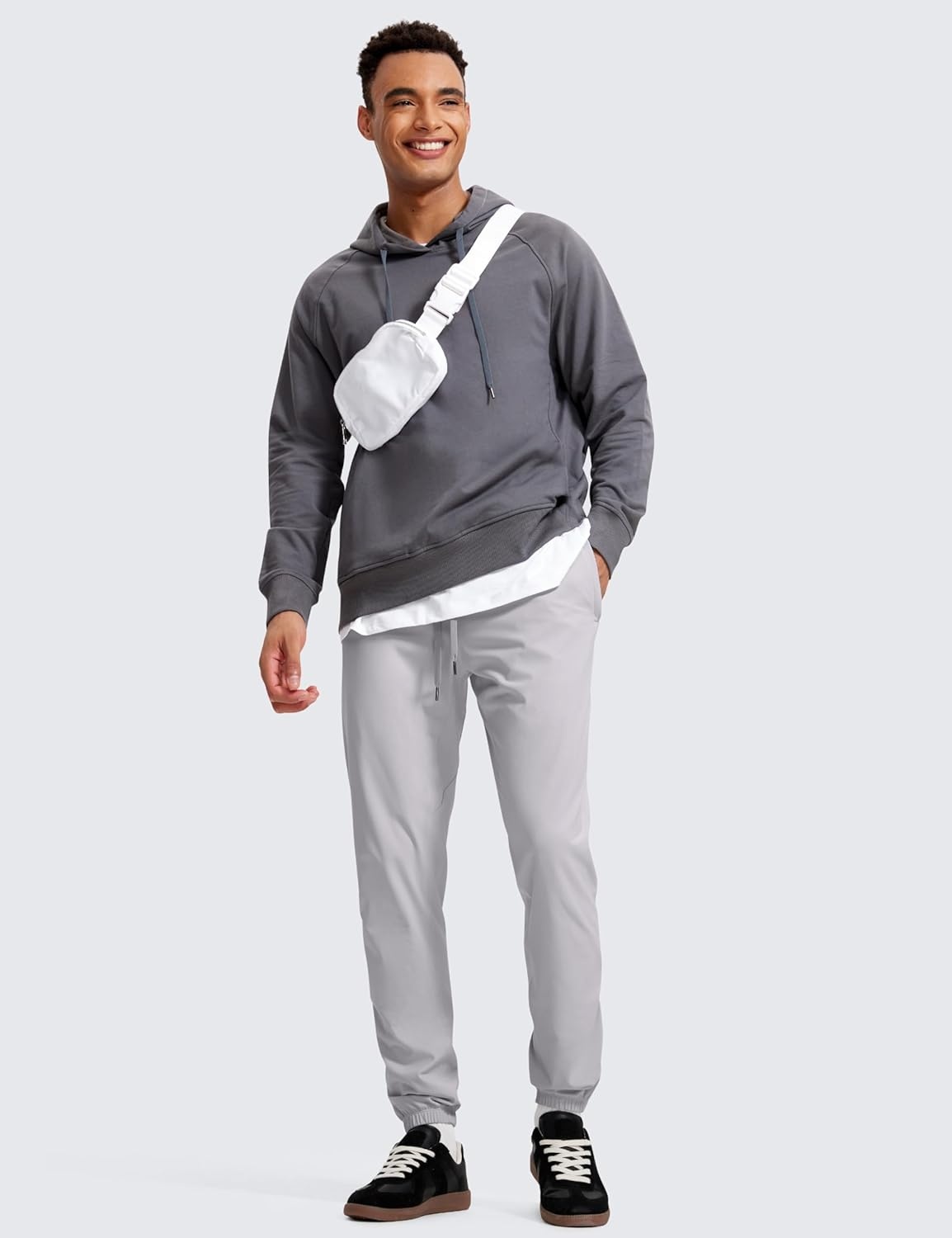 image:imageCRZ YOGA 4Way Stretch Athletic Joggers for Men 3032 Track Golf Gym Workout Hiking Pants with PocketsGull Gray