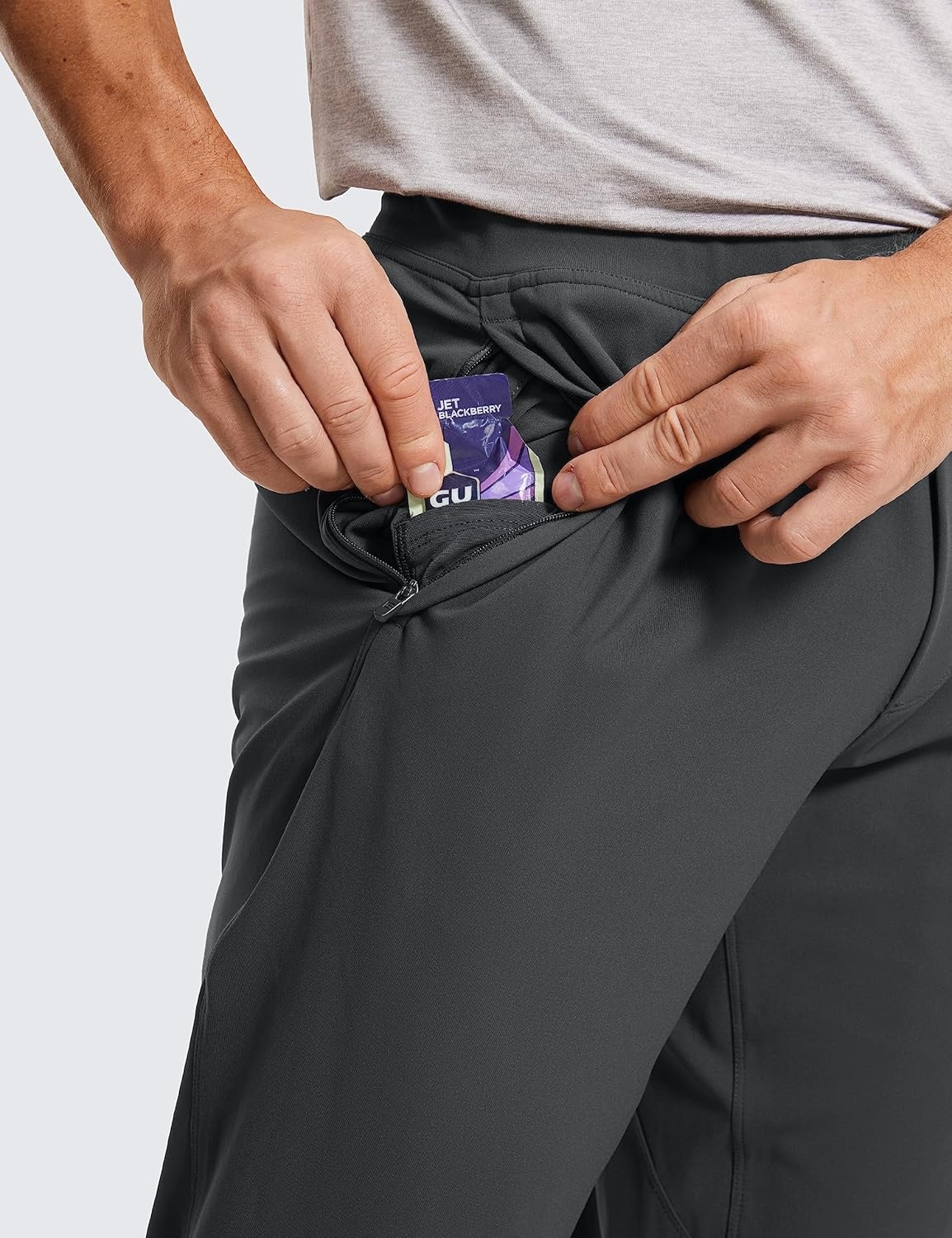 image:imageCRZ YOGA 4Way Stretch Athletic Joggers for Men 3032 Track Golf Gym Workout Hiking Pants with PocketsInk Gray