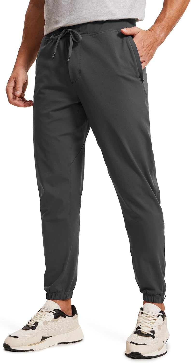 image:imageCRZ YOGA 4Way Stretch Athletic Joggers for Men 3032 Track Golf Gym Workout Hiking Pants with PocketsInk Gray