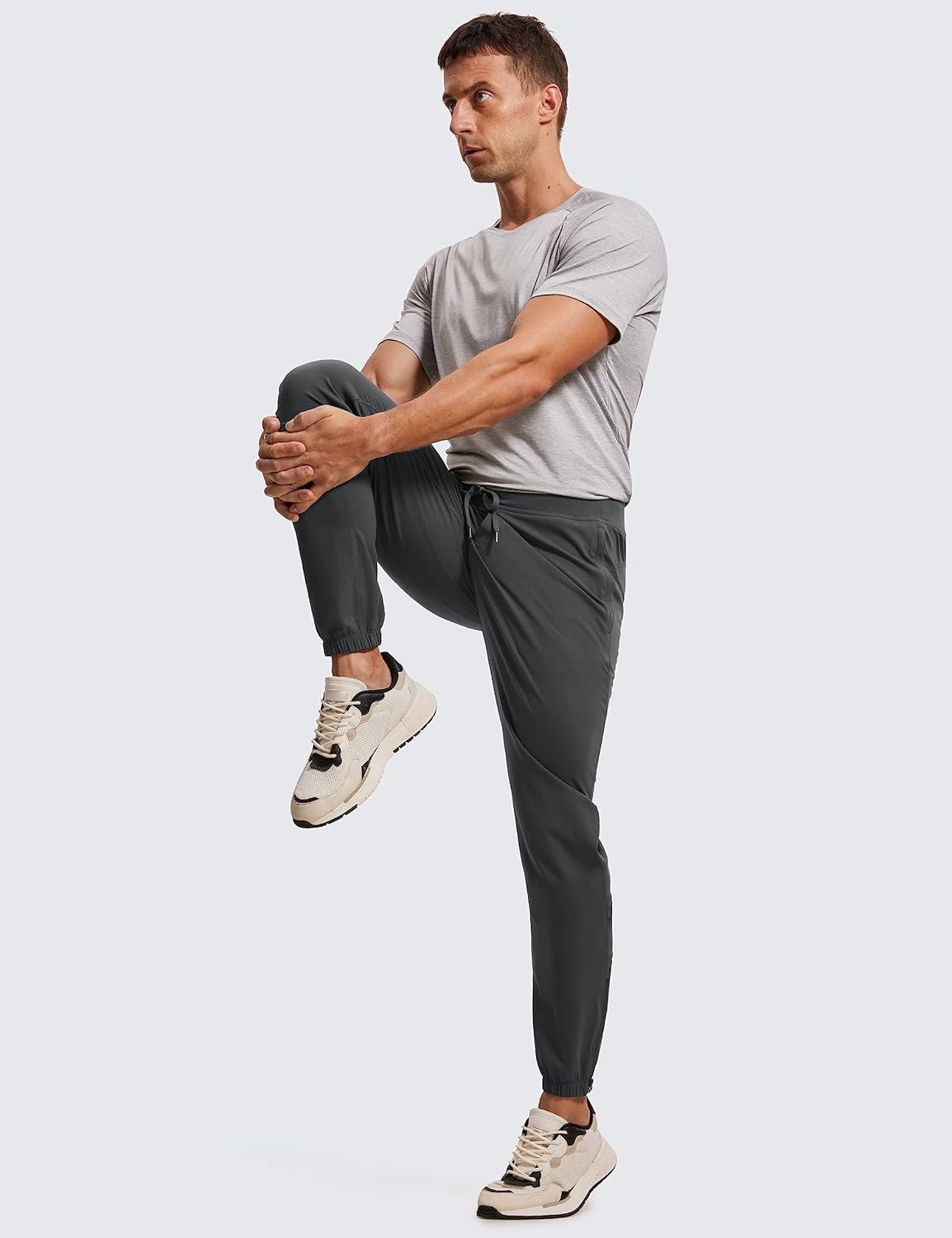 image:imageCRZ YOGA 4Way Stretch Athletic Joggers for Men 3032 Track Golf Gym Workout Hiking Pants with PocketsInk Gray