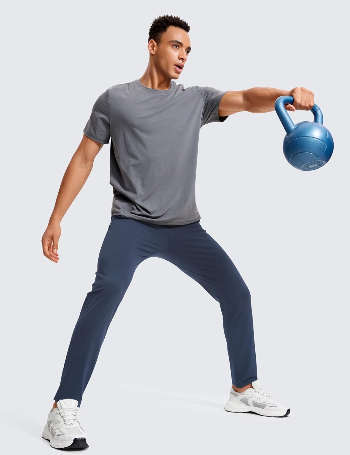 image:imageCRZ YOGA 4Way Stretch Athletic Pants for Men 30 Workout Lounge Casual Work Jogger with Zip PocketElectric Blue