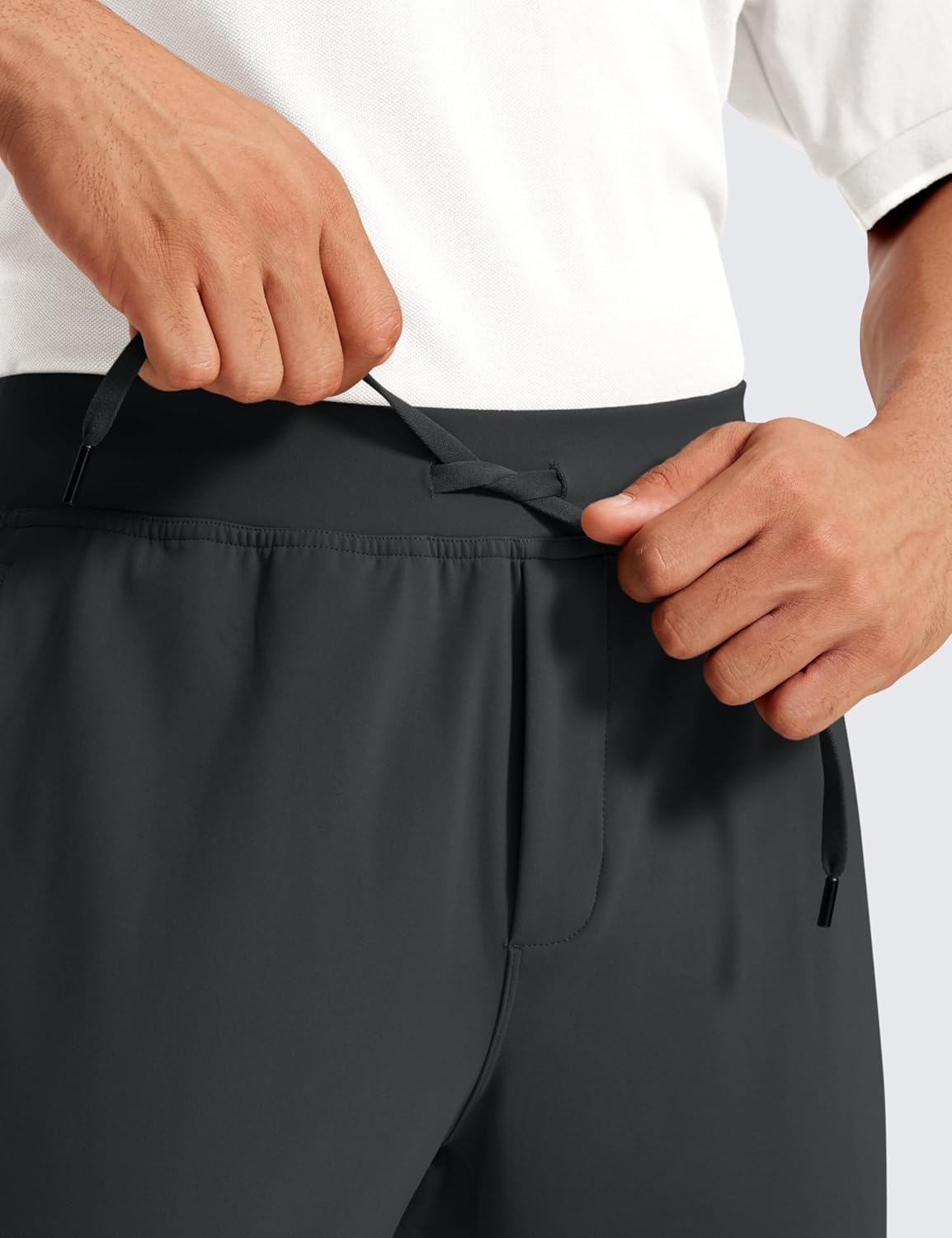 image:imageCRZ YOGA 4Way Stretch Athletic Pants for Men 30 Workout Lounge Casual Work Jogger with Zip PocketInk Gray
