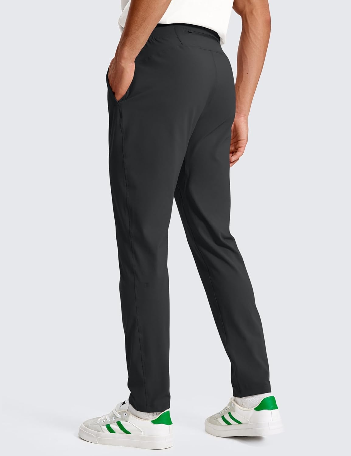image:imageCRZ YOGA 4Way Stretch Athletic Pants for Men 30 Workout Lounge Casual Work Jogger with Zip PocketInk Gray