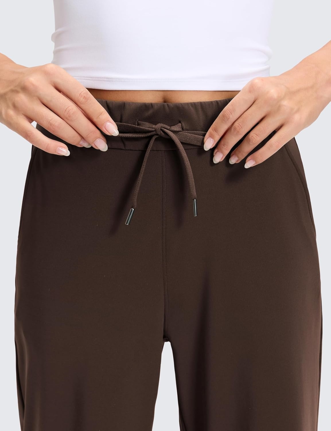 image:imageCRZ YOGA 4Way Stretch Casual Pants for Women 30 Straight Leg with Pockets for Work Dress TravelHot Fudge Brown