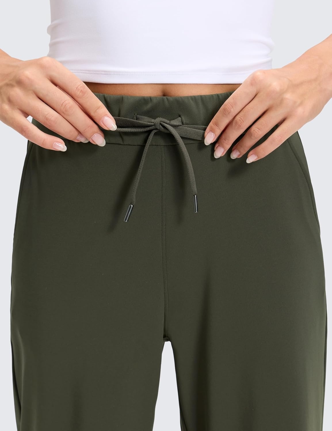 image:imageCRZ YOGA 4Way Stretch Casual Pants for Women 30 Straight Leg with Pockets for Work Dress TravelOlive Green