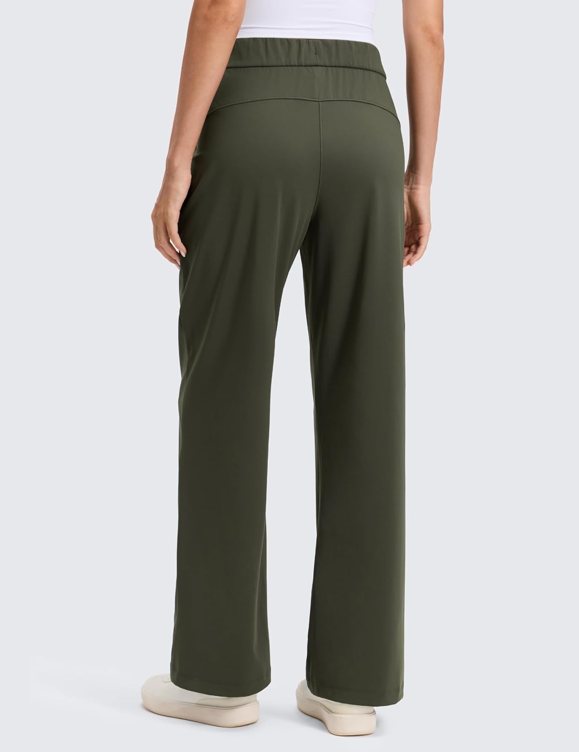 image:imageCRZ YOGA 4Way Stretch Casual Pants for Women 30 Straight Leg with Pockets for Work Dress TravelOlive Green