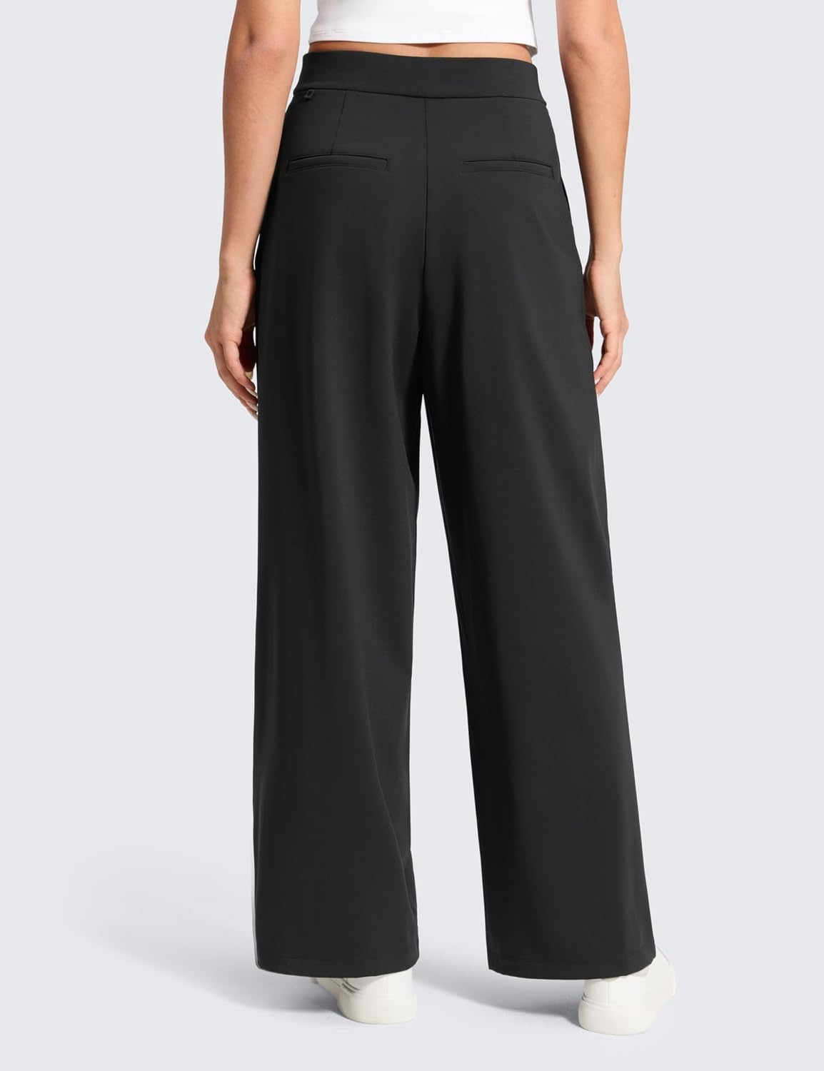 image:imageCRZ YOGA 4Way Stretch Wide Leg Work Pants for Women 295 Bussiness Casual Trousers with PocketsBlack
