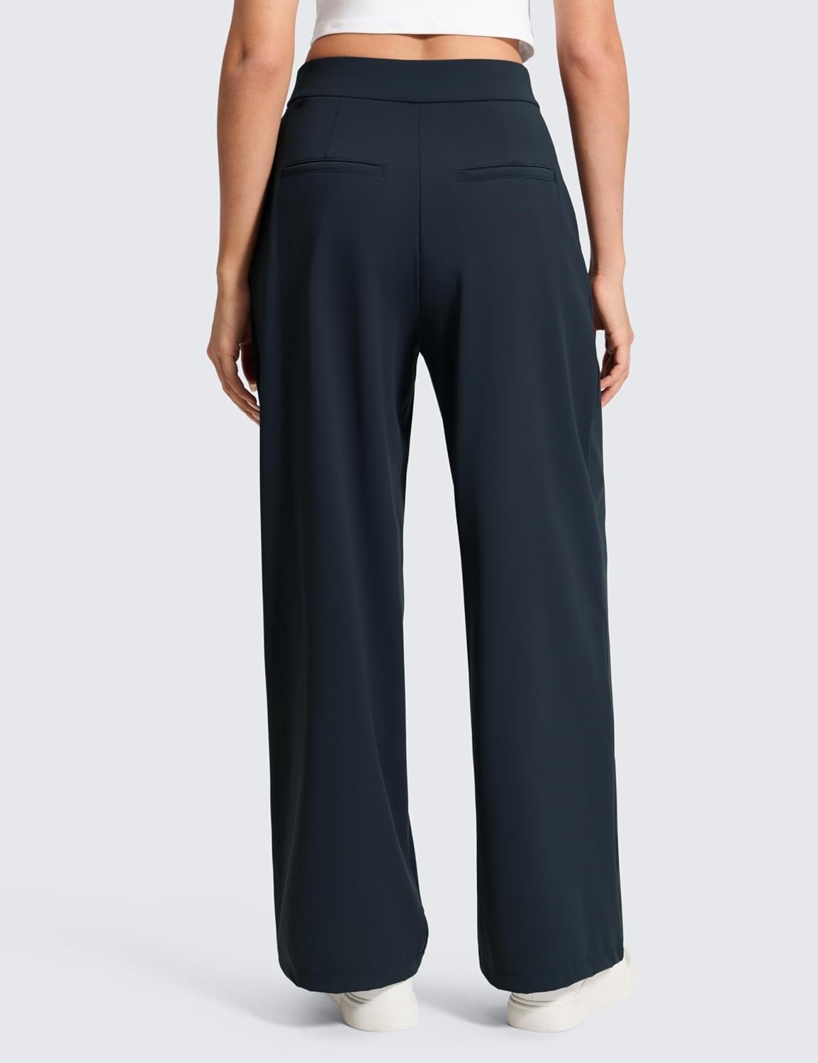 image:imageCRZ YOGA 4Way Stretch Wide Leg Work Pants for Women 295 Bussiness Casual Trousers with PocketsTrue Navy
