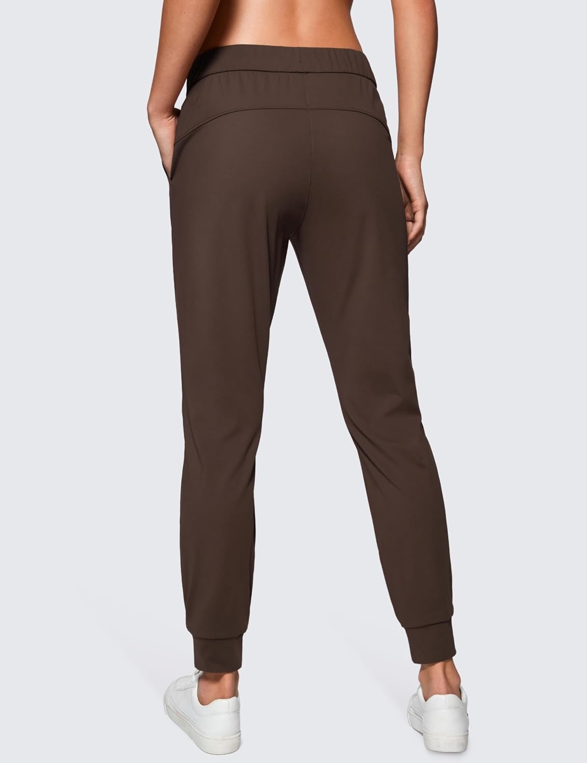 image:imageCRZ YOGA 4Way Stretch Workout Joggers for Women 28 Casual Travel Athletic Pants with PocketsHot Fudge Brown