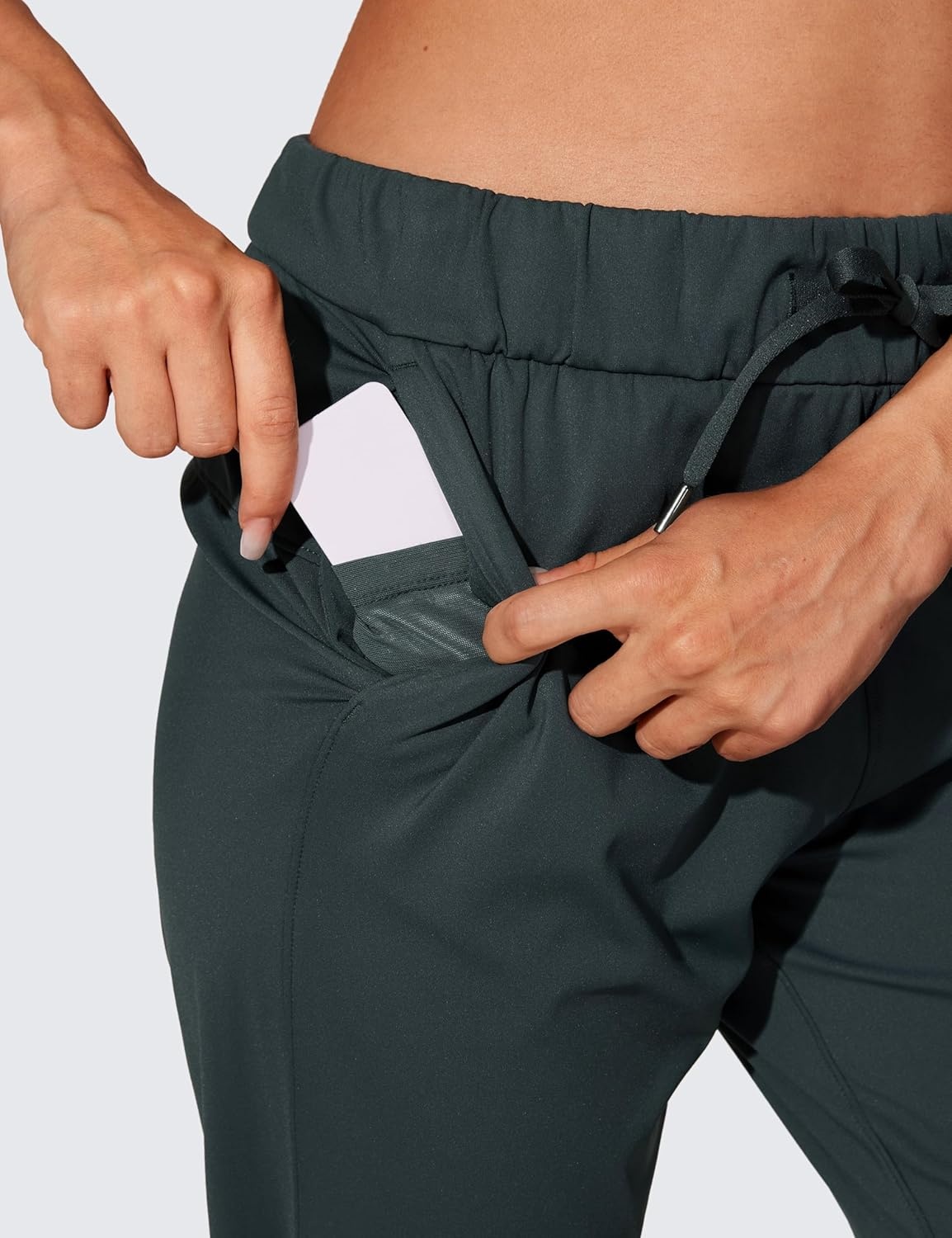 image:imageCRZ YOGA 4Way Stretch Workout Joggers for Women 28 Casual Travel Athletic Pants with PocketsMelanite