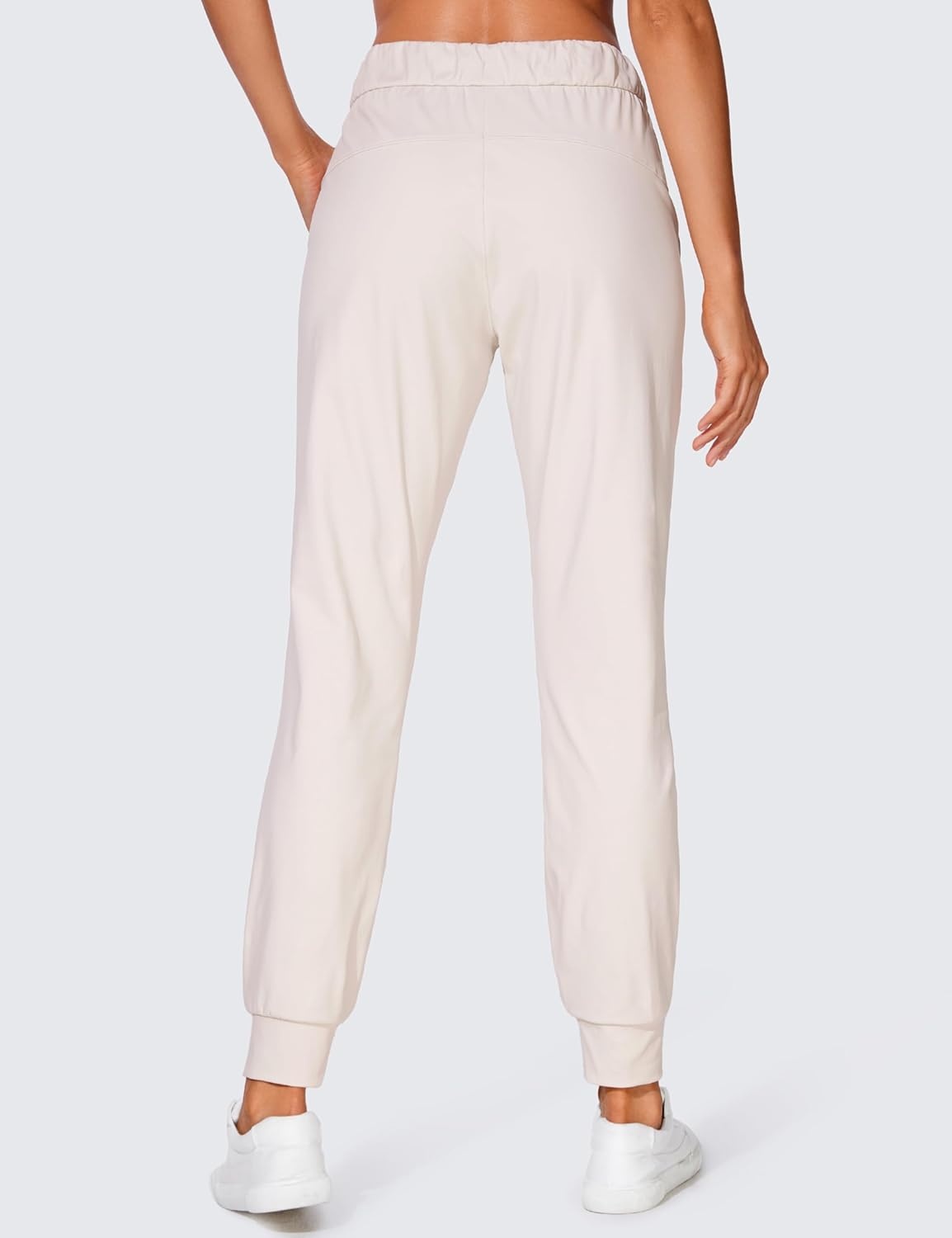image:imageCRZ YOGA 4Way Stretch Workout Joggers for Women 28 Casual Travel Athletic Pants with PocketsMilky White Bone