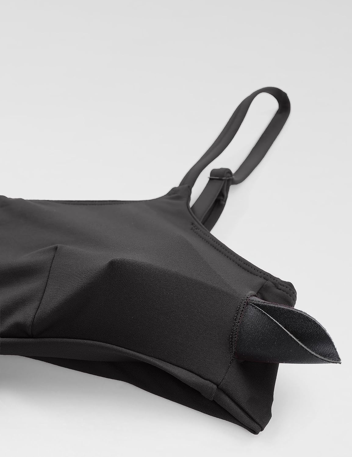 image:imageCRZ YOGA AC Scoop Neck Bikini Tops for Women Padded Adjustable Bathing Swimsuit Spaghetti Straps Swim Sports BraBlack