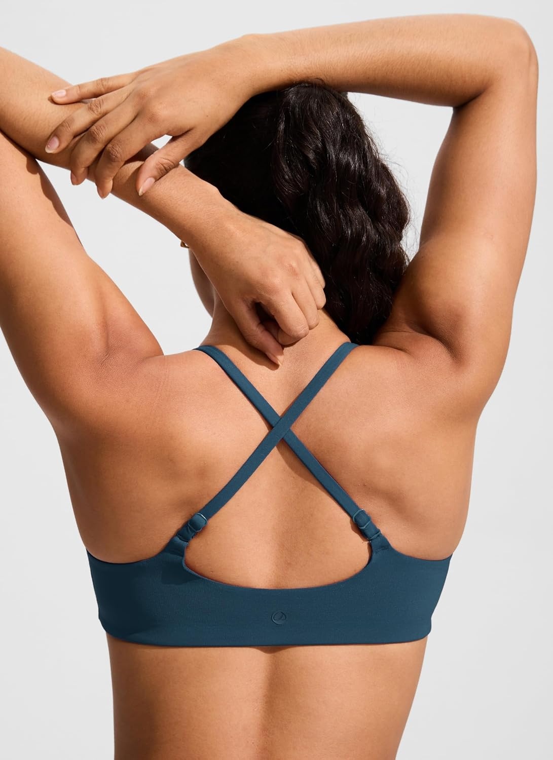 image:imageCRZ YOGA AC Scoop Neck Bikini Tops for Women Padded Adjustable Bathing Swimsuit Spaghetti Straps Swim Sports BraInsignia Blue