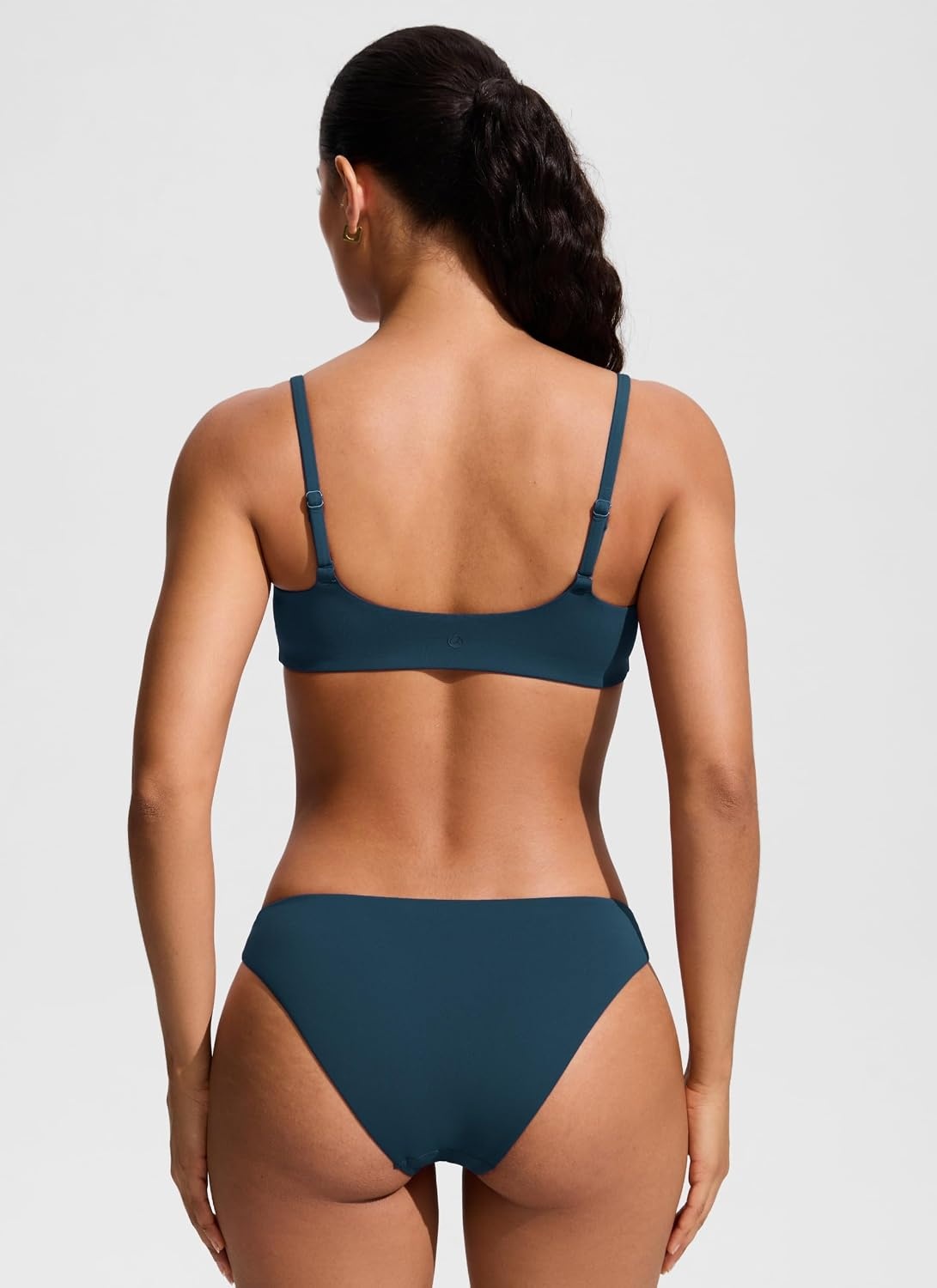 image:imageCRZ YOGA AC Scoop Neck Bikini Tops for Women Padded Adjustable Bathing Swimsuit Spaghetti Straps Swim Sports BraInsignia Blue