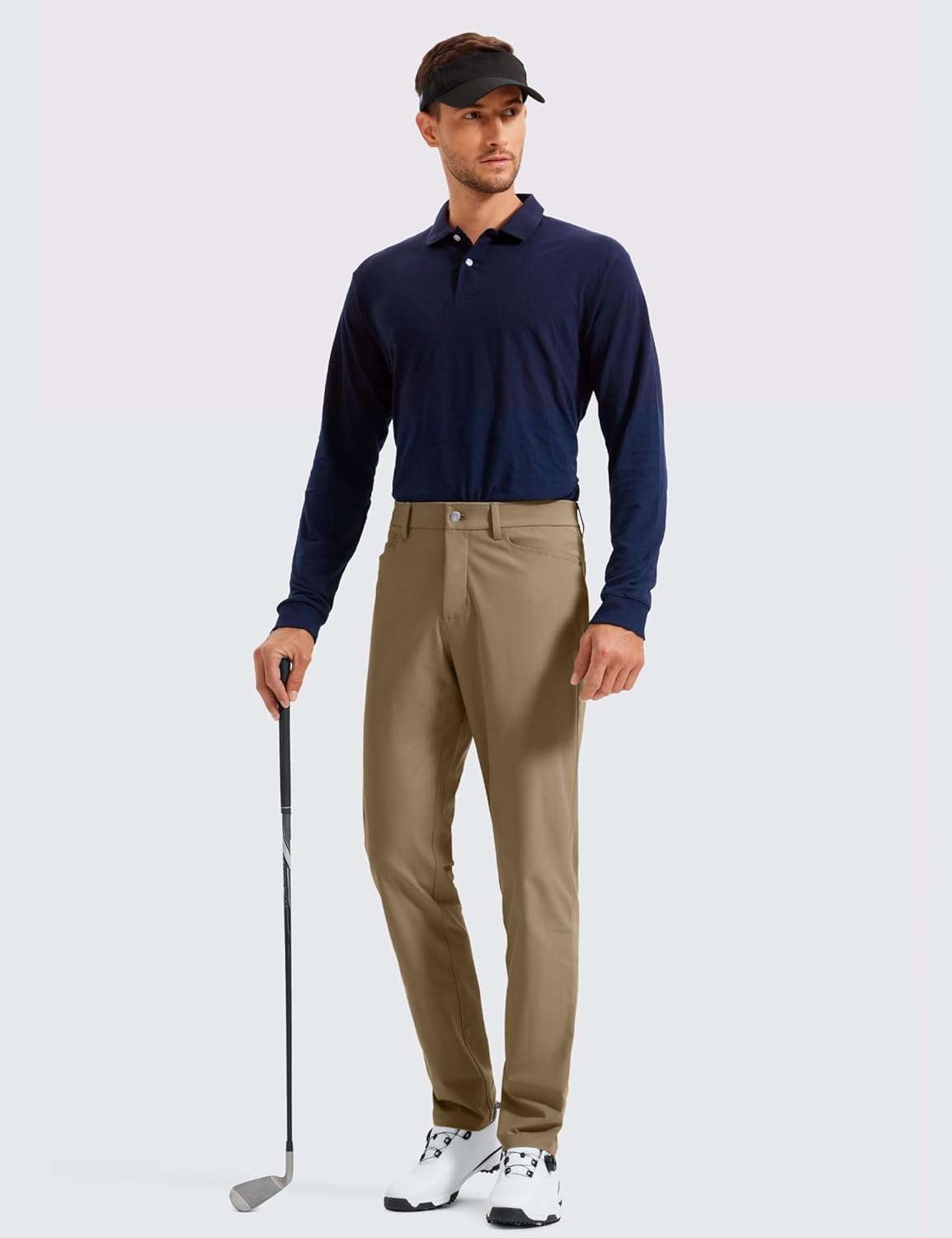 image:imageCRZ YOGA All Day Comfy 5Pocket Golf Pants for Men Quick Dry Lightweight Casual Work Stretch TrousersArtifact Brown