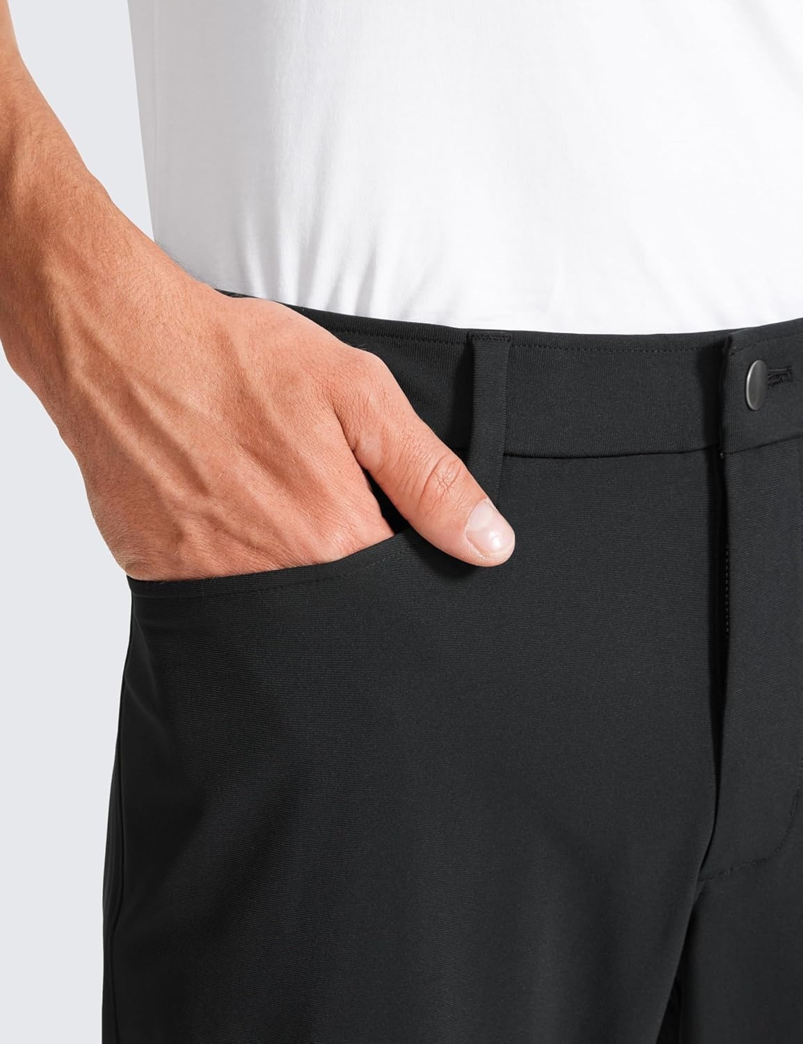 image:imageCRZ YOGA All Day Comfy 5Pocket Golf Pants for Men Quick Dry Lightweight Casual Work Stretch TrousersBlack
