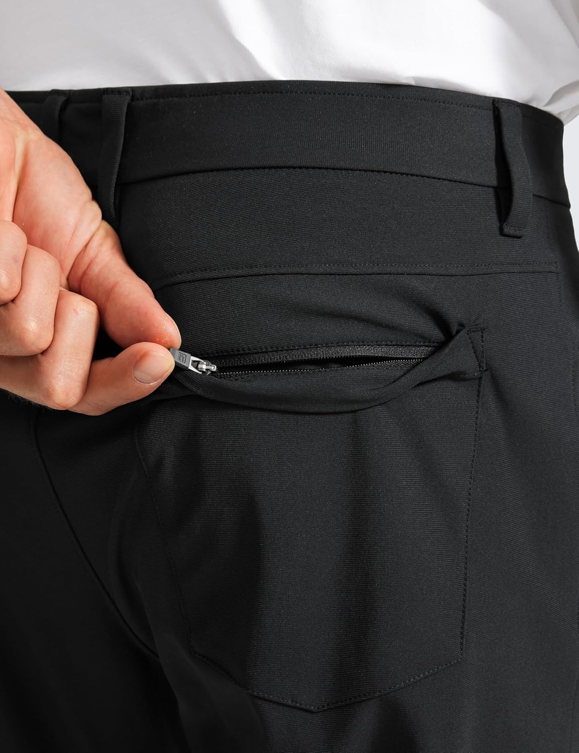 image:imageCRZ YOGA All Day Comfy 5Pocket Golf Pants for Men Quick Dry Lightweight Casual Work Stretch TrousersBlack