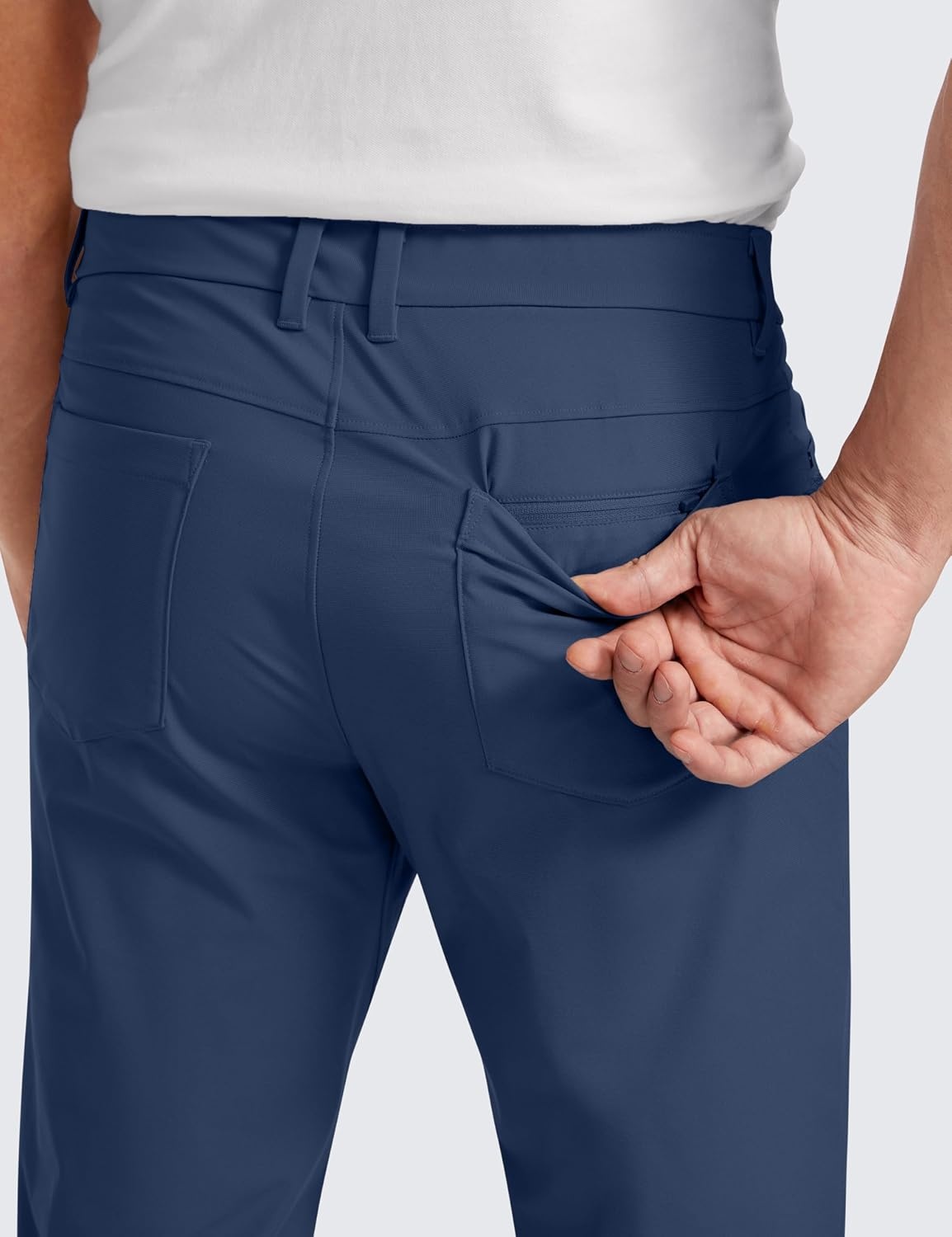 image:imageCRZ YOGA All Day Comfy 5Pocket Golf Pants for Men Quick Dry Lightweight Casual Work Stretch TrousersElectric Blue