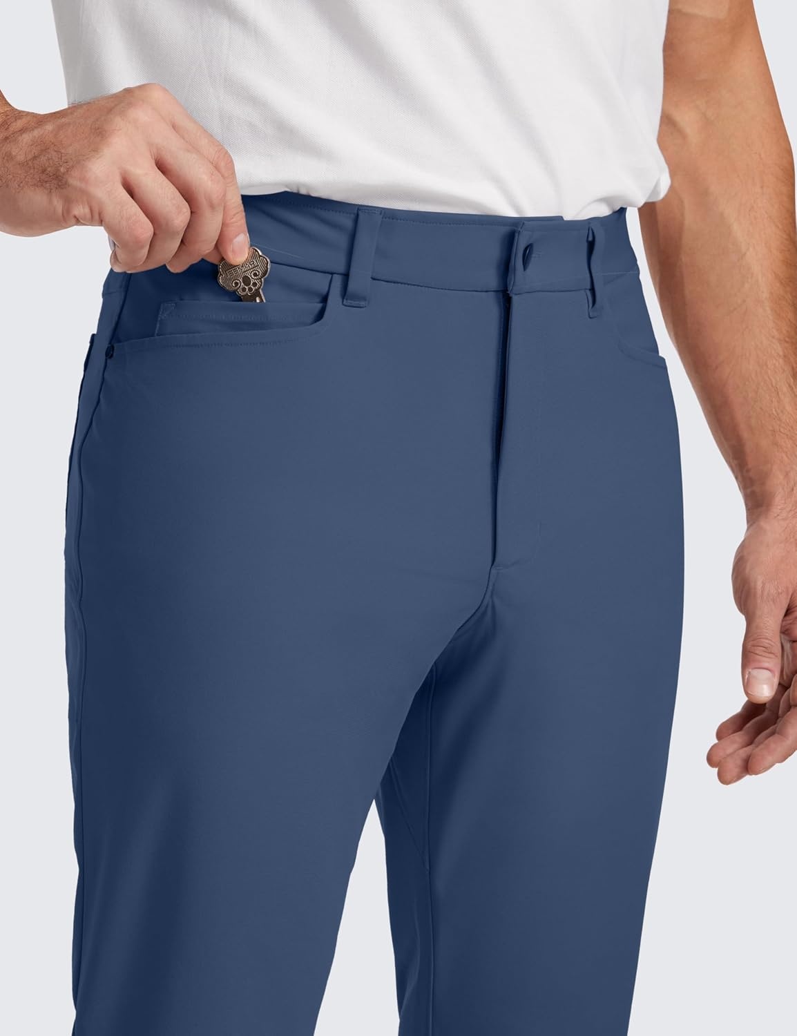 image:imageCRZ YOGA All Day Comfy 5Pocket Golf Pants for Men Quick Dry Lightweight Casual Work Stretch TrousersElectric Blue