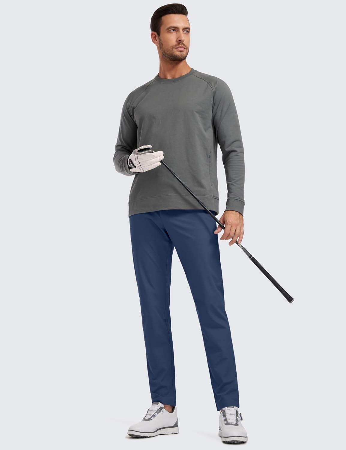 image:imageCRZ YOGA All Day Comfy 5Pocket Golf Pants for Men Quick Dry Lightweight Casual Work Stretch TrousersElectric Blue