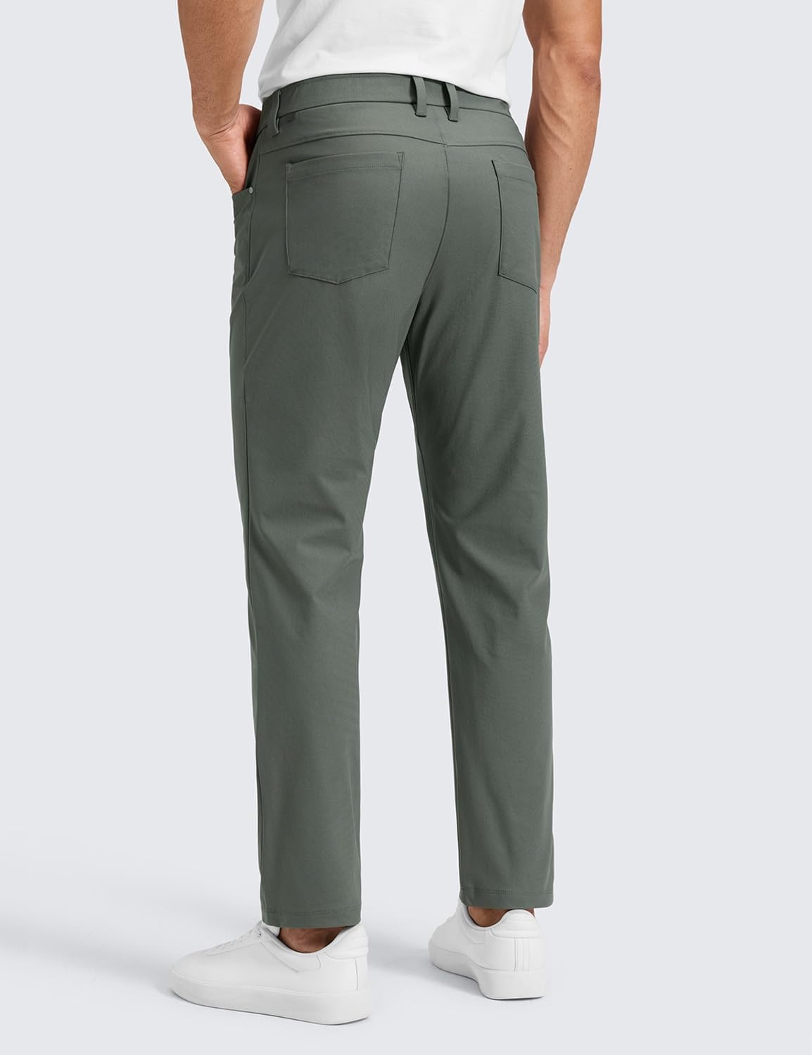 image:imageCRZ YOGA All Day Comfy 5Pocket Golf Pants for Men Quick Dry Lightweight Casual Work Stretch TrousersGrey Sage