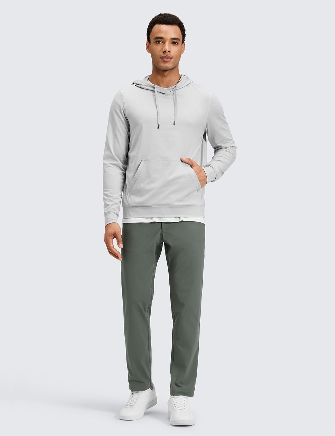image:imageCRZ YOGA All Day Comfy 5Pocket Golf Pants for Men Quick Dry Lightweight Casual Work Stretch TrousersGrey Sage