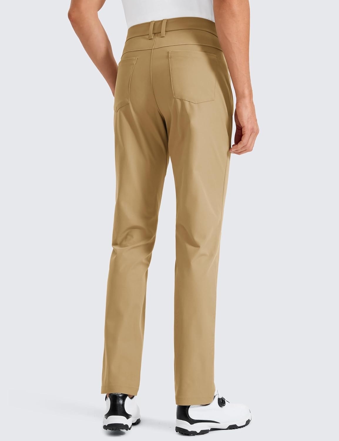 image:imageCRZ YOGA All Day Comfy 5Pocket Golf Pants for Men Quick Dry Lightweight Casual Work Stretch TrousersKhaki Sand