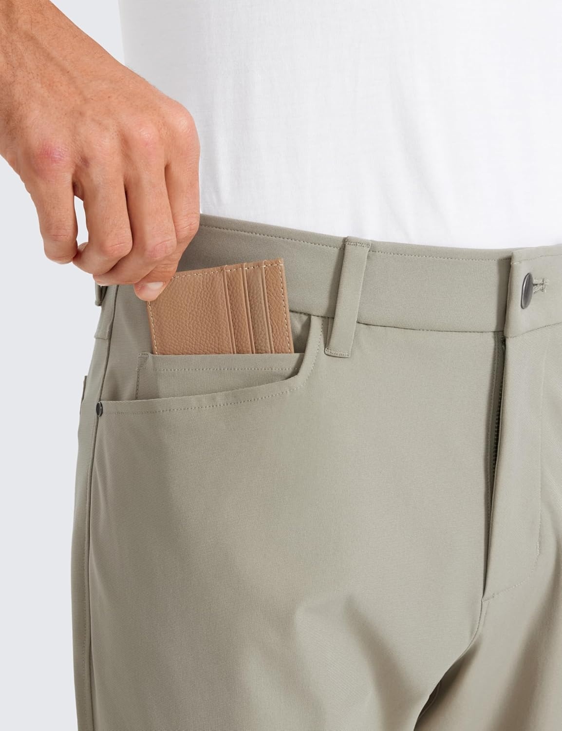 image:imageCRZ YOGA All Day Comfy 5Pocket Golf Pants for Men Quick Dry Lightweight Casual Work Stretch TrousersKhali Barley