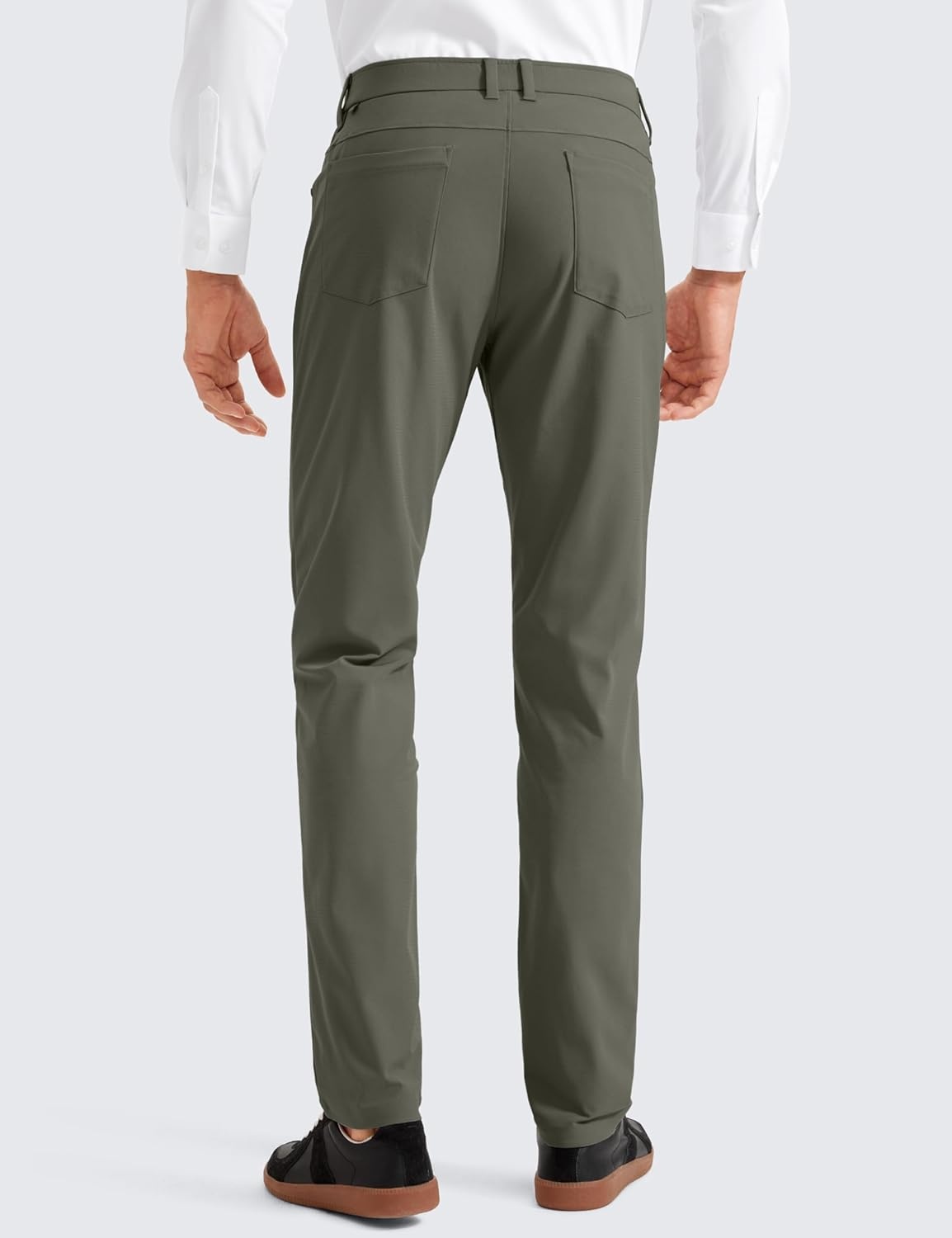 image:imageCRZ YOGA All Day Comfy 5Pocket Golf Pants for Men Quick Dry Lightweight Casual Work Stretch TrousersLight Army Green