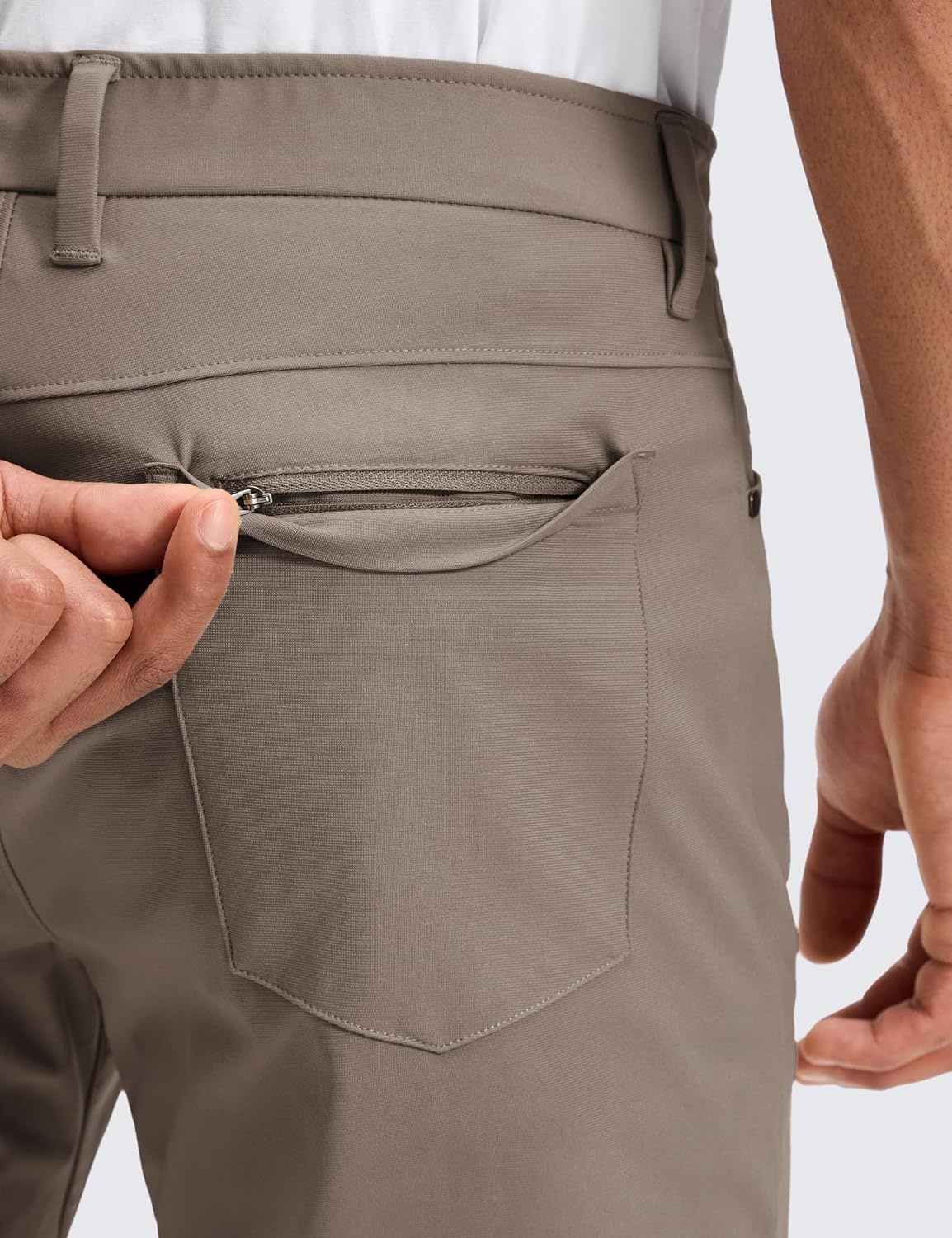 image:imageCRZ YOGA All Day Comfy 5Pocket Golf Pants for Men Quick Dry Lightweight Casual Work Stretch TrousersNomad Grey