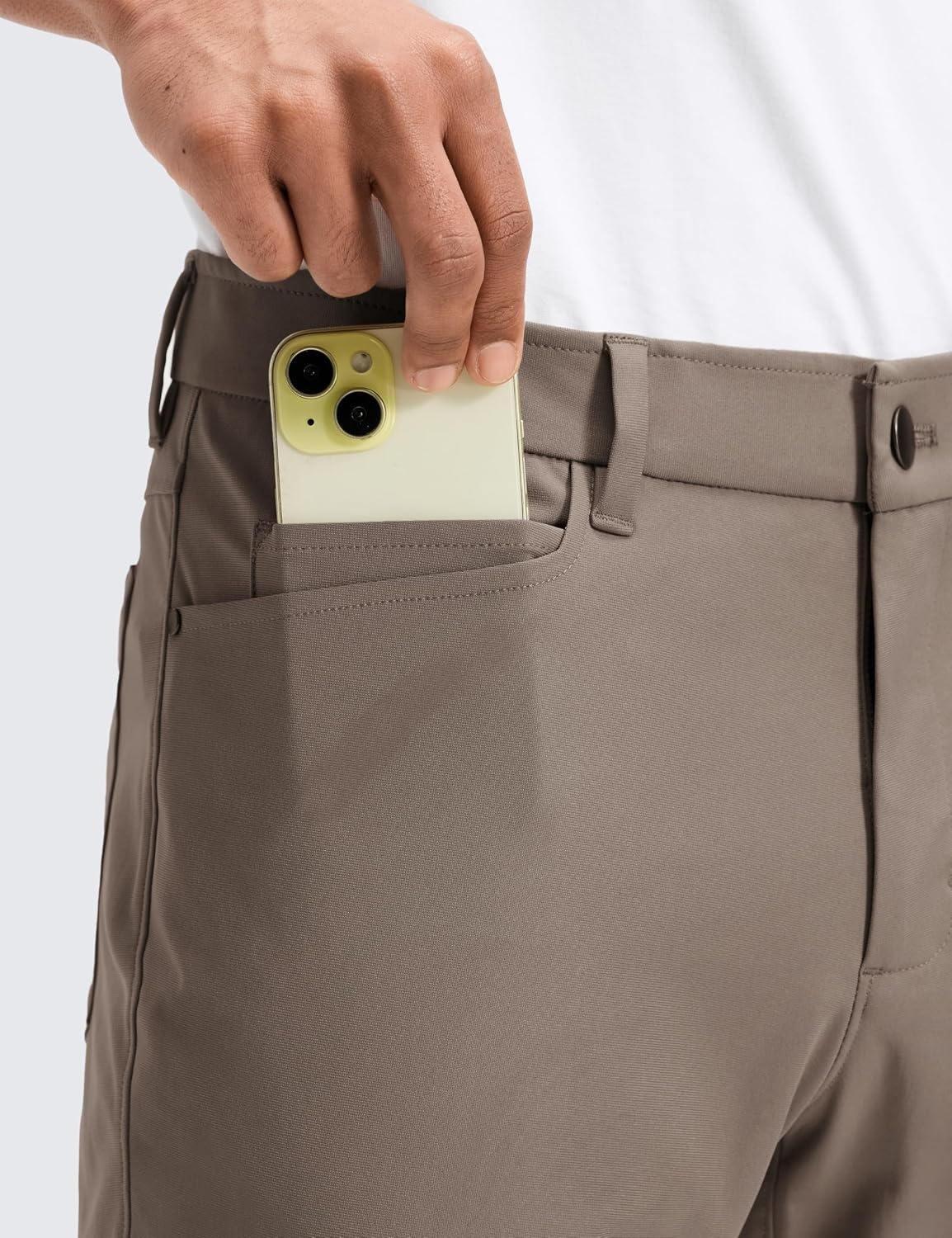 image:imageCRZ YOGA All Day Comfy 5Pocket Golf Pants for Men Quick Dry Lightweight Casual Work Stretch TrousersNomad Grey