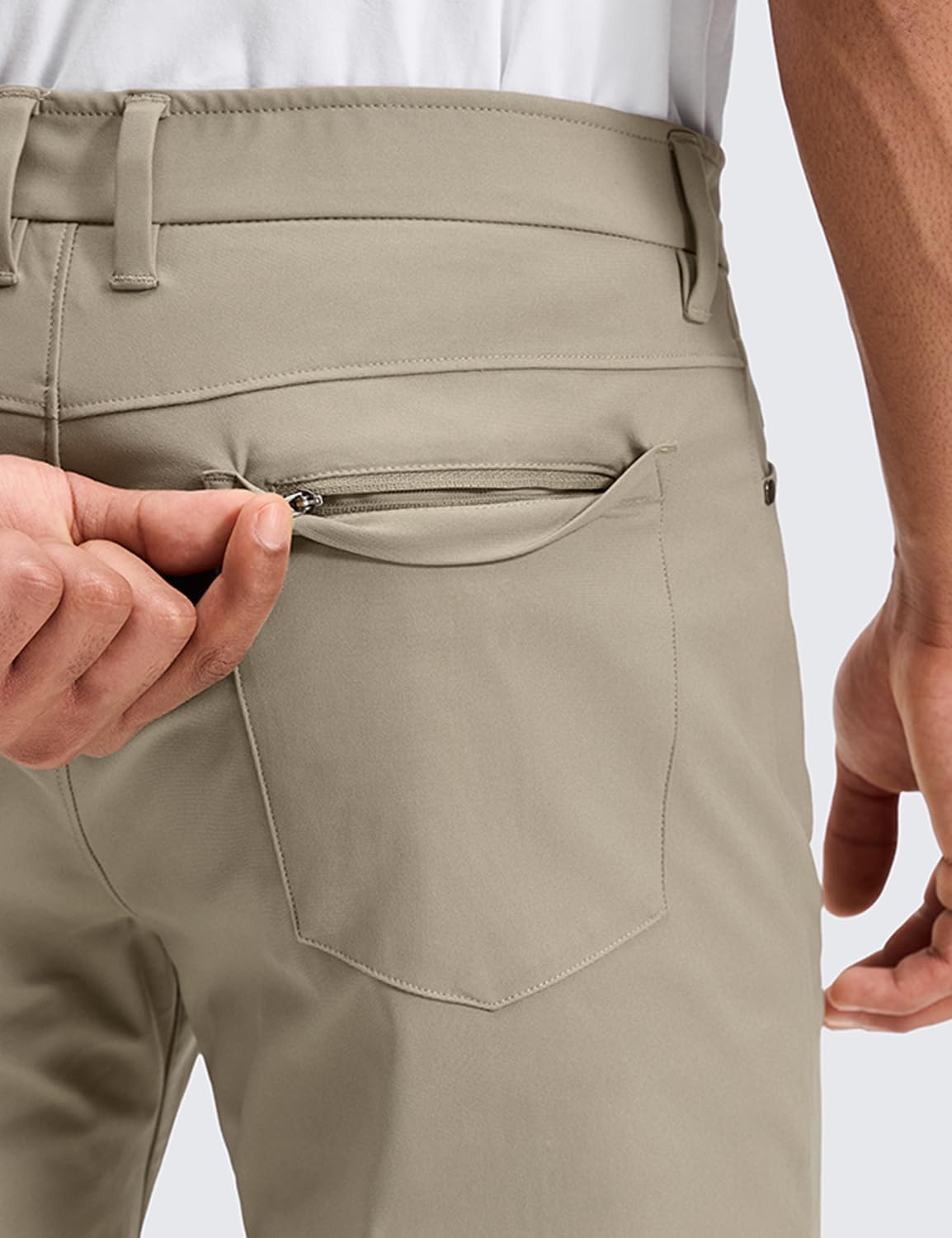 image:imageCRZ YOGA All Day Comfy 5Pocket Golf Pants for Men Quick Dry Lightweight Casual Work Stretch TrousersOak