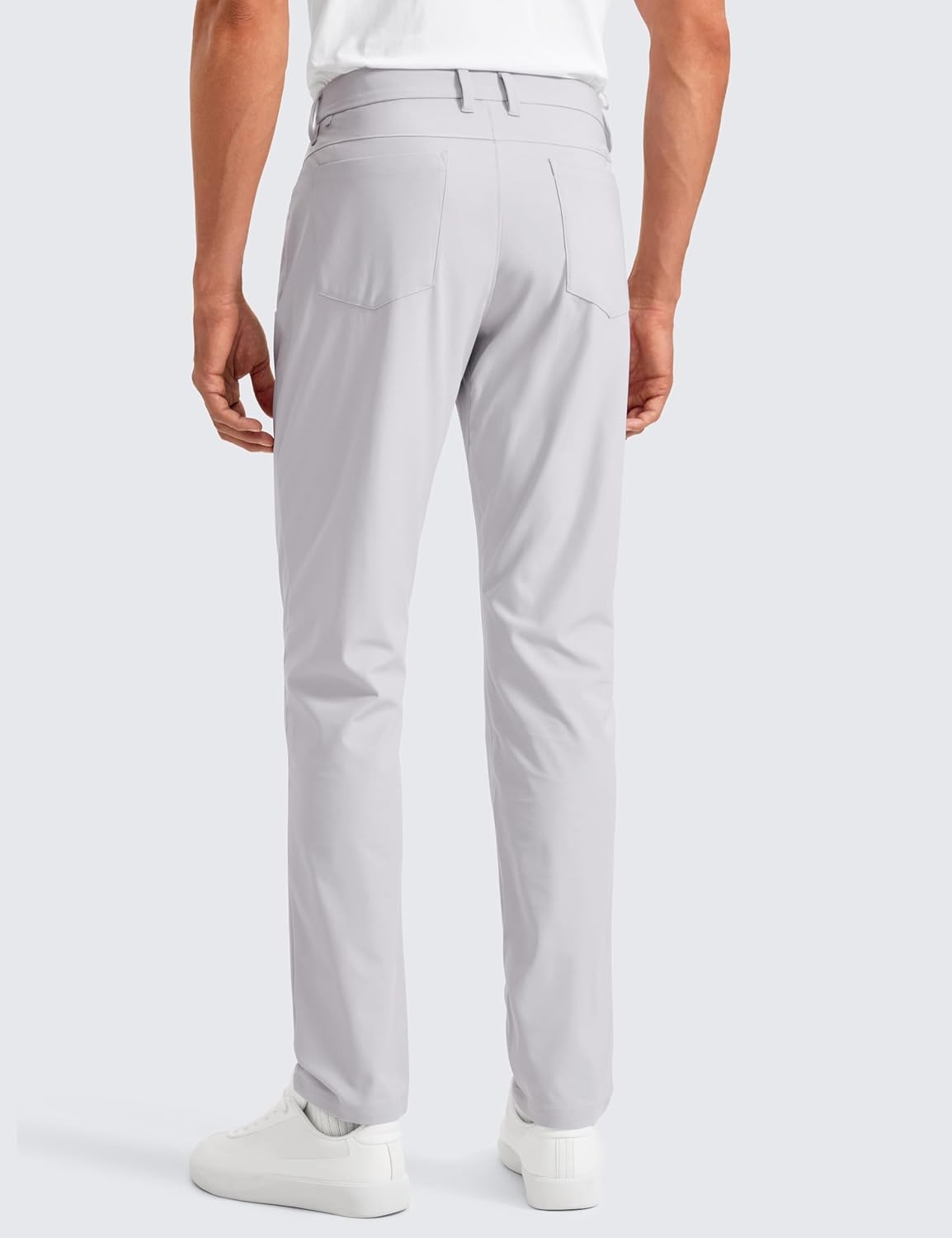 image:imageCRZ YOGA All Day Comfy 5Pocket Golf Pants for Men Quick Dry Lightweight Casual Work Stretch TrousersPlatinum Grey