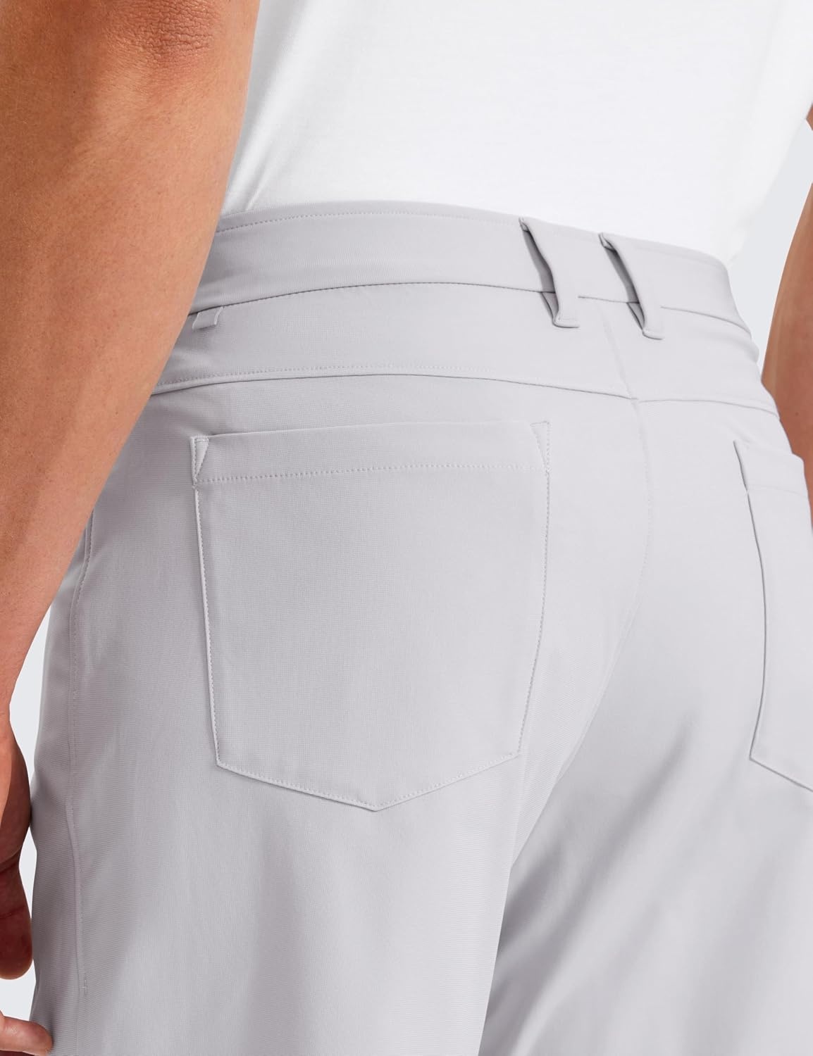 image:imageCRZ YOGA All Day Comfy 5Pocket Golf Pants for Men Quick Dry Lightweight Casual Work Stretch TrousersPlatinum Grey