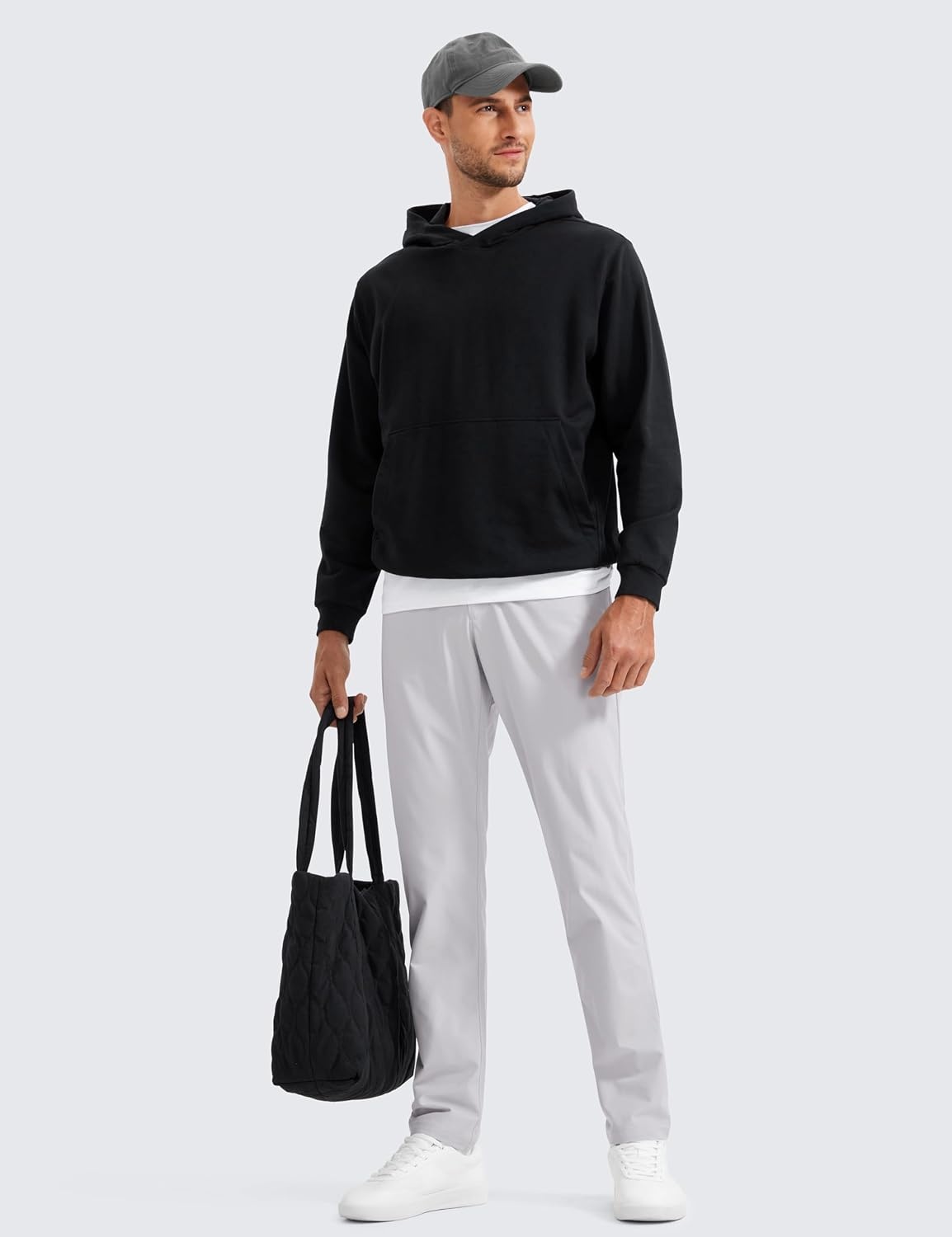 image:imageCRZ YOGA All Day Comfy 5Pocket Golf Pants for Men Quick Dry Lightweight Casual Work Stretch TrousersPlatinum Grey