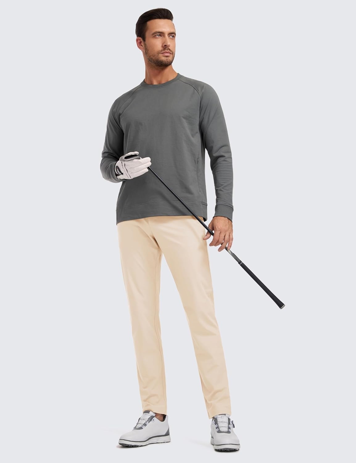 image:imageCRZ YOGA All Day Comfy 5Pocket Golf Pants for Men Quick Dry Lightweight Casual Work Stretch TrousersRaw Linen